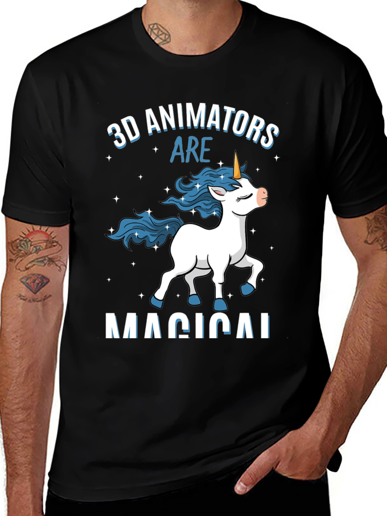 3D Animator Magical Unicorn T-Shirt