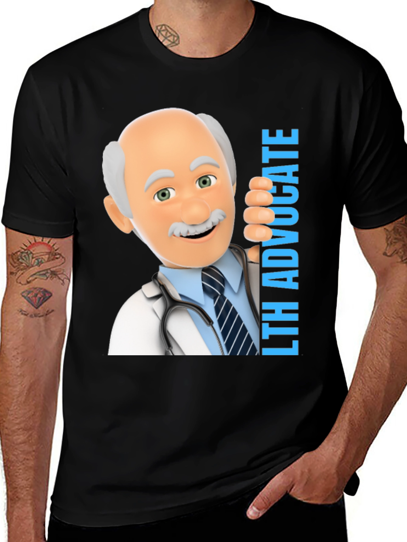 Variant 4 of Cartoon Doctor Advocate Tee - Health Supporter T-Shirt