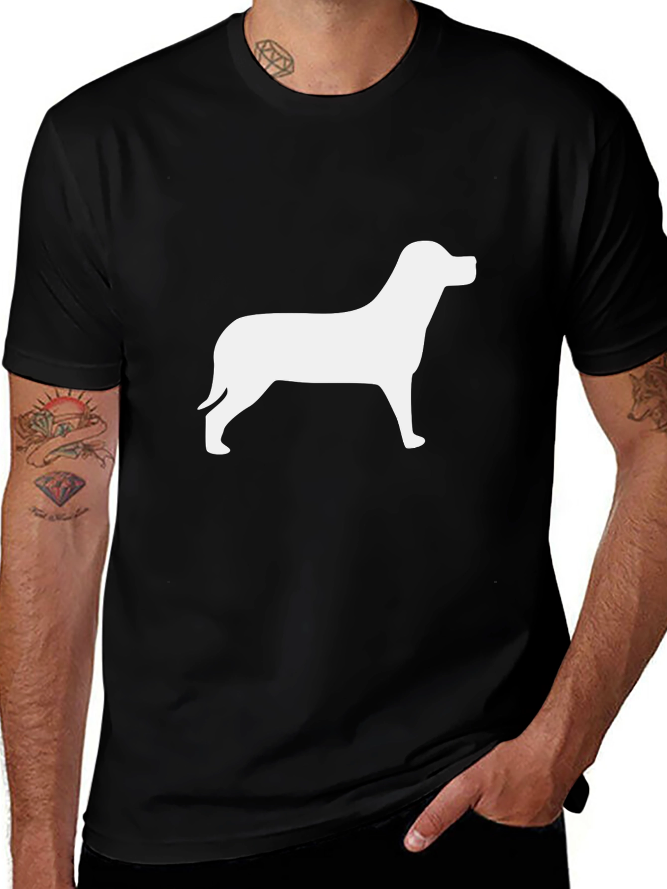 Variant 22 of Dog Silhouette Black T-Shirt