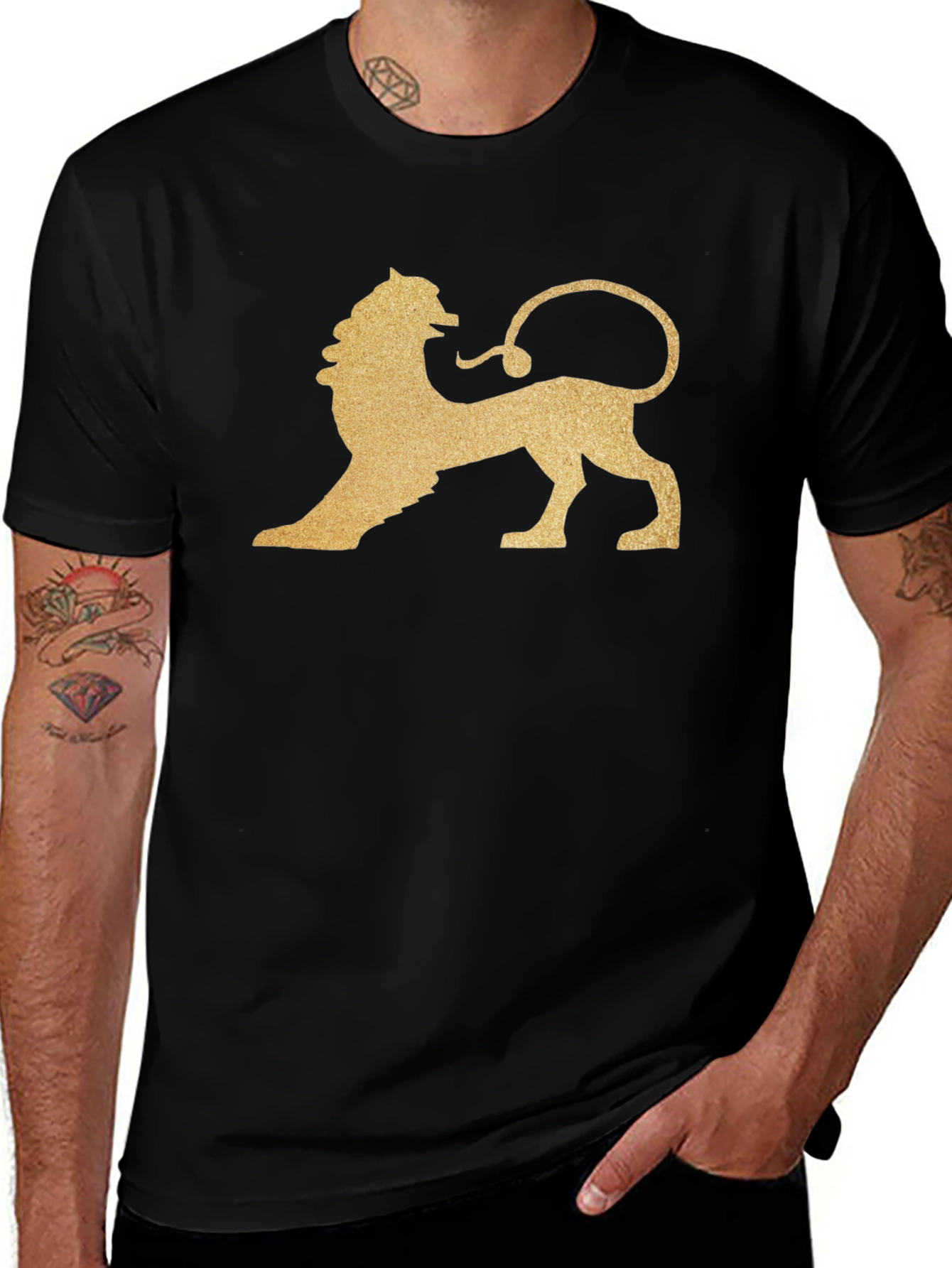 Variant 19 of Lion Graphic T-Shirt - Classic Black Tee