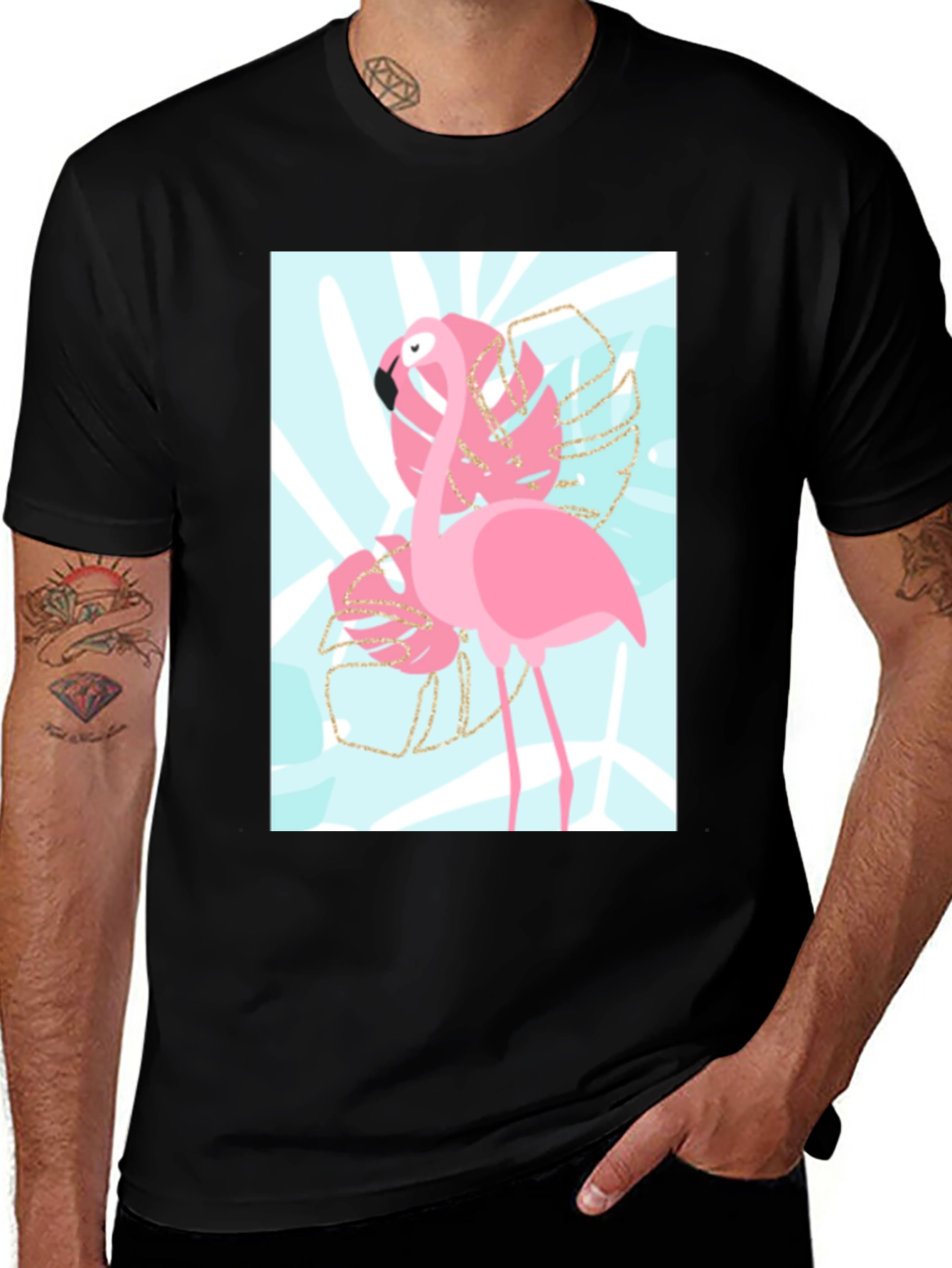 Variant 19 of Pink Flamingo Graphic T-Shirt - Tropical Vibes