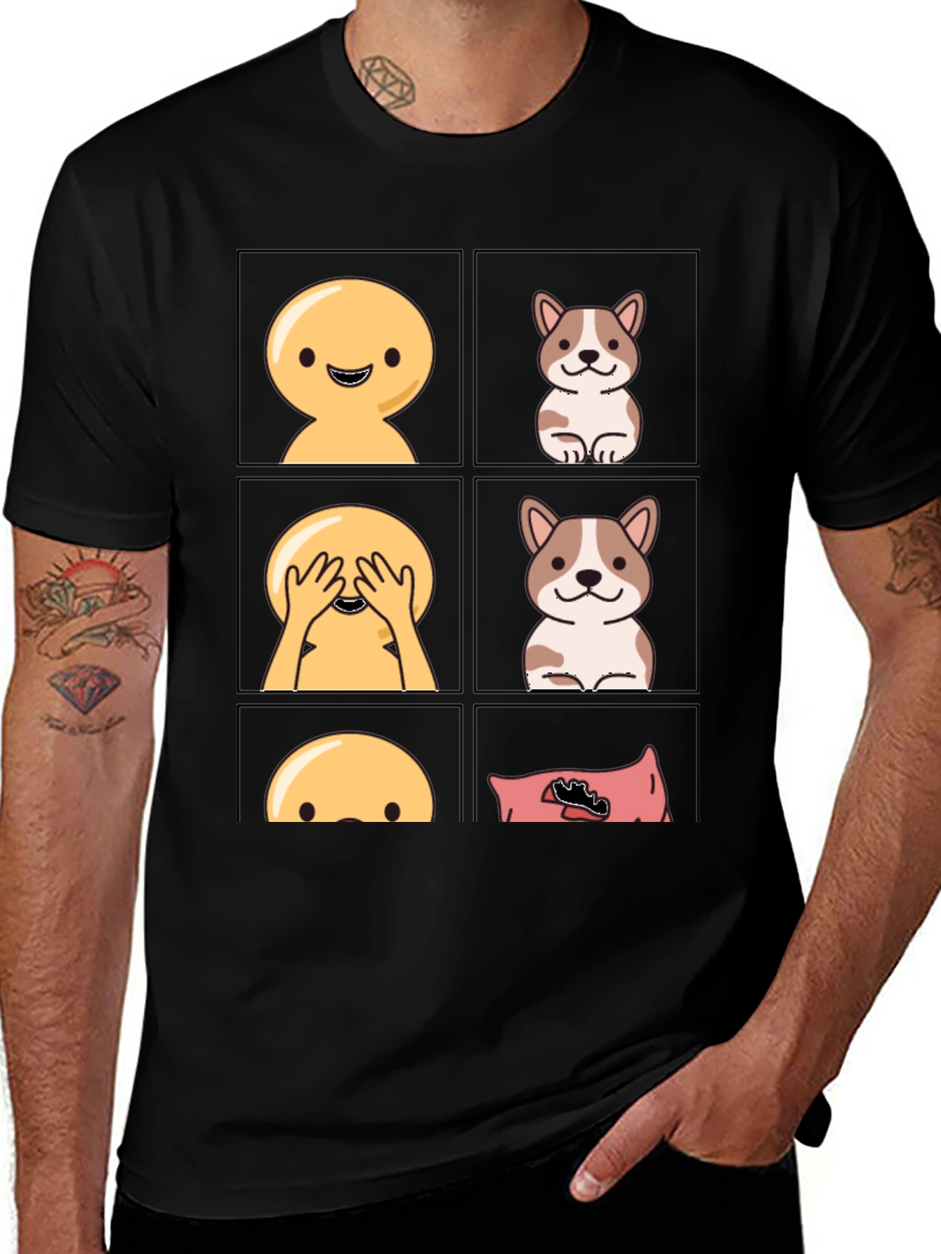Variant 21 of Cute Graphic T-Shirt - Peek-a-Boo Dog