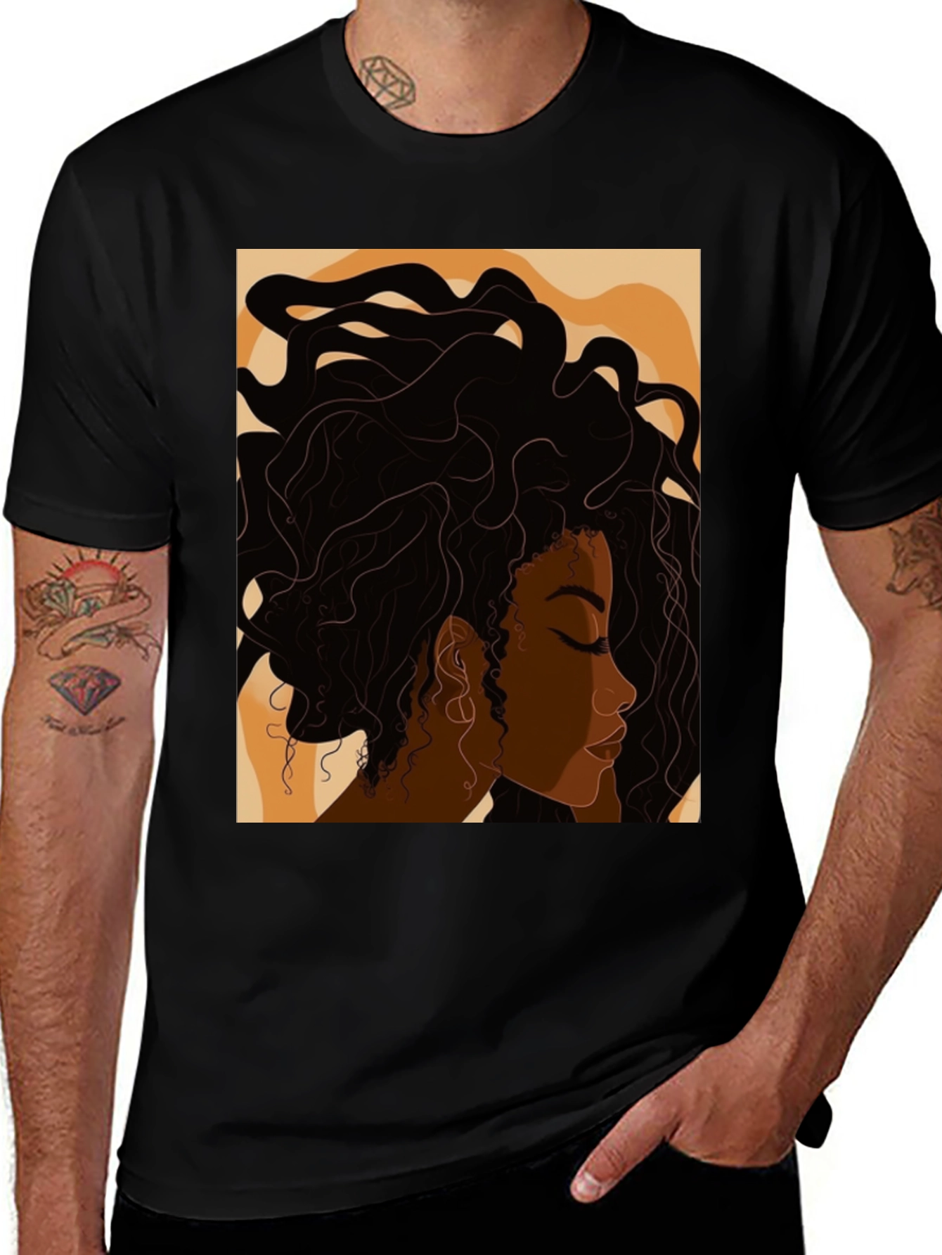 Black Woman Art Print T-Shirt