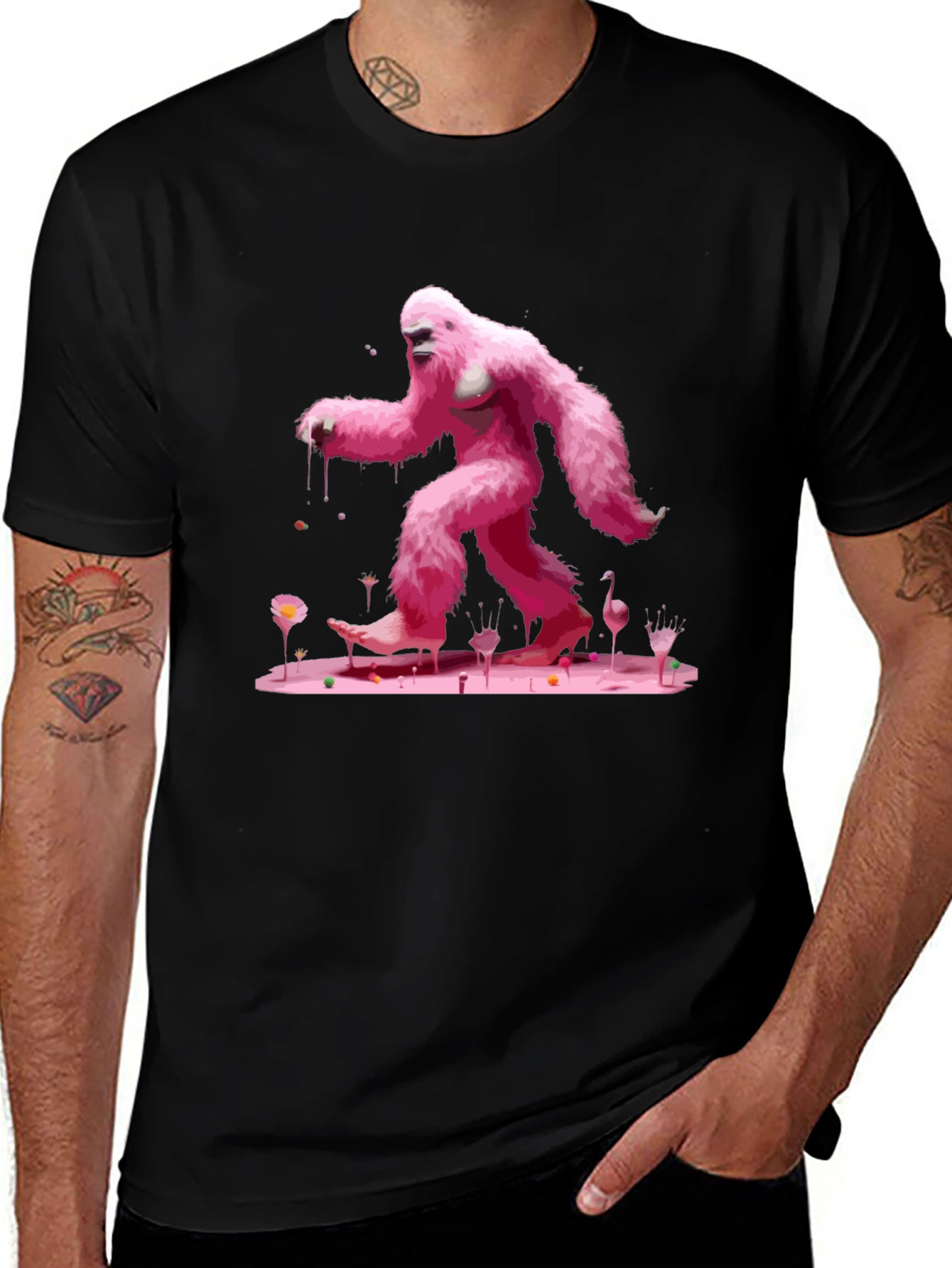 Variant 4 of Pink Bigfoot Graphic Tee - Unique Design