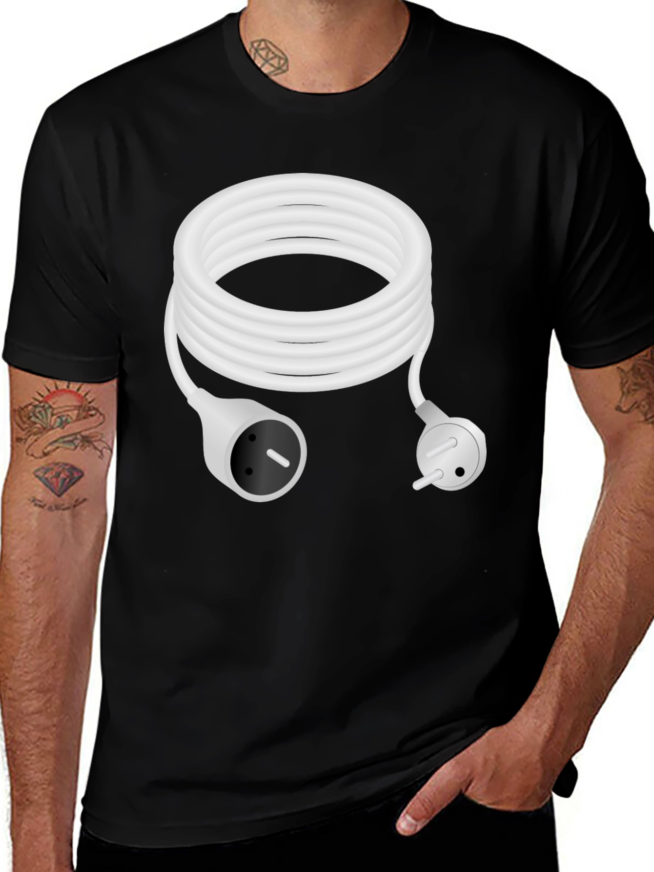 Variant 22 of Plugged In Tee - White Cord Power T-Shirt