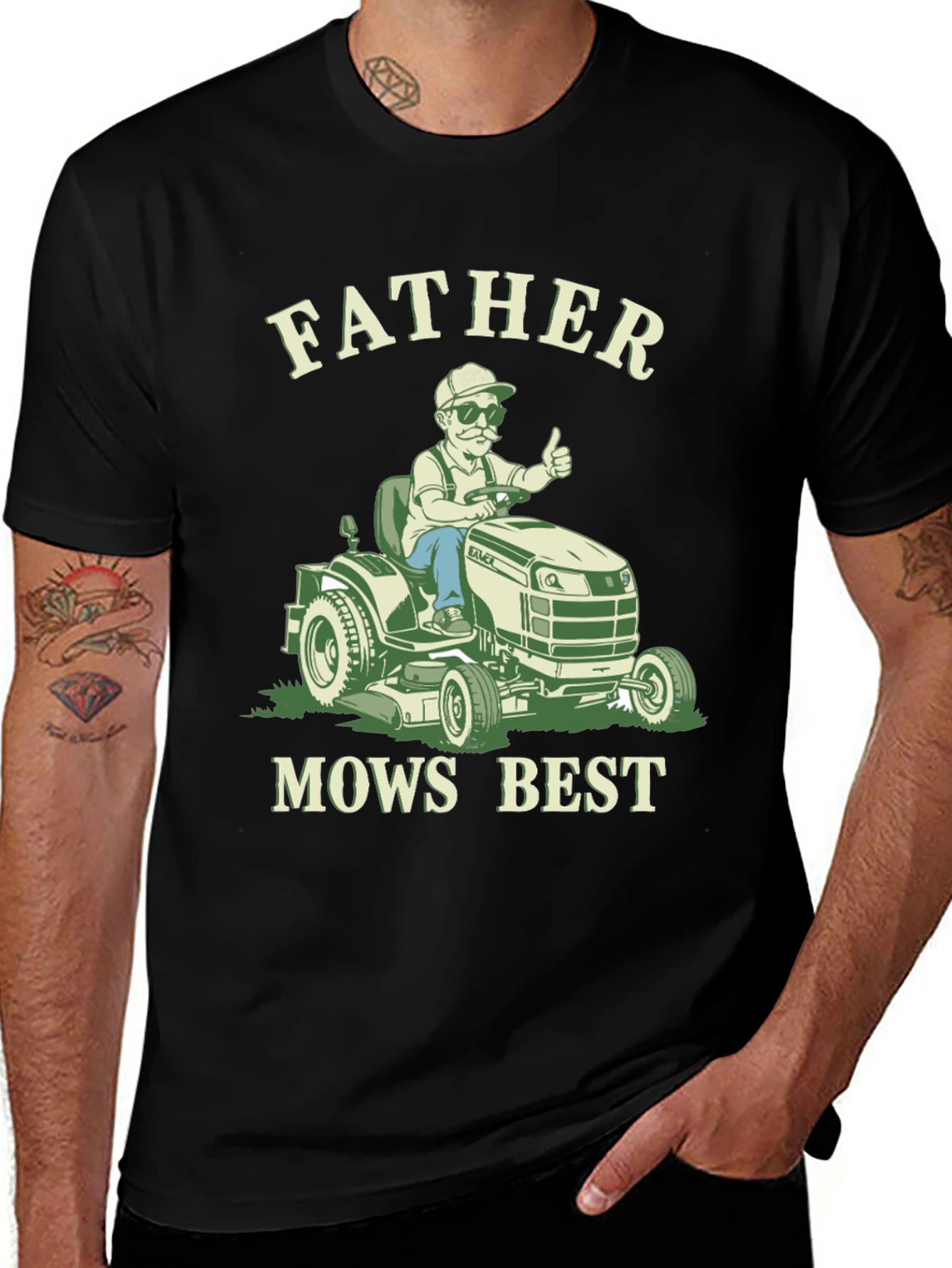 Variant 17 of Father Mows Best T-Shirt - Lawn Mower Dad Tee