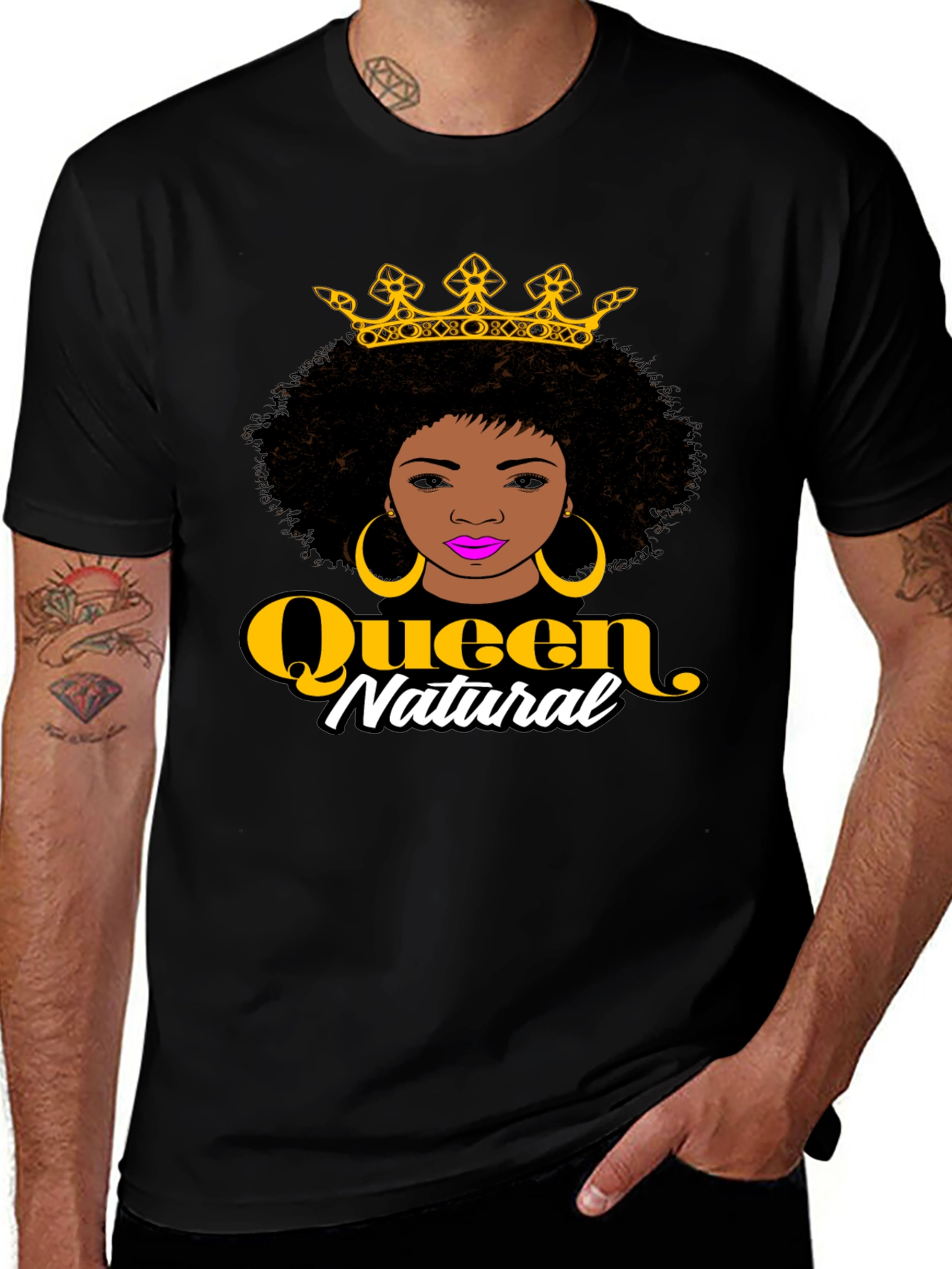 Queen Natural Graphic Black T-Shirt