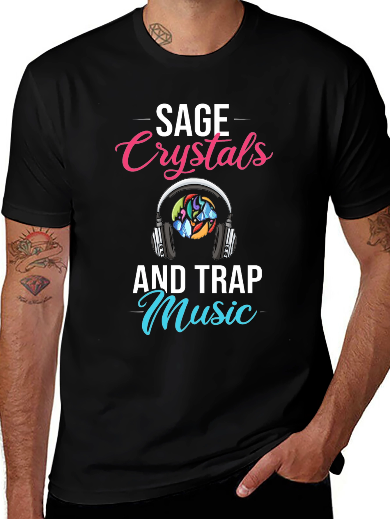 Sage Crystals & Trap Music Graphic Tee