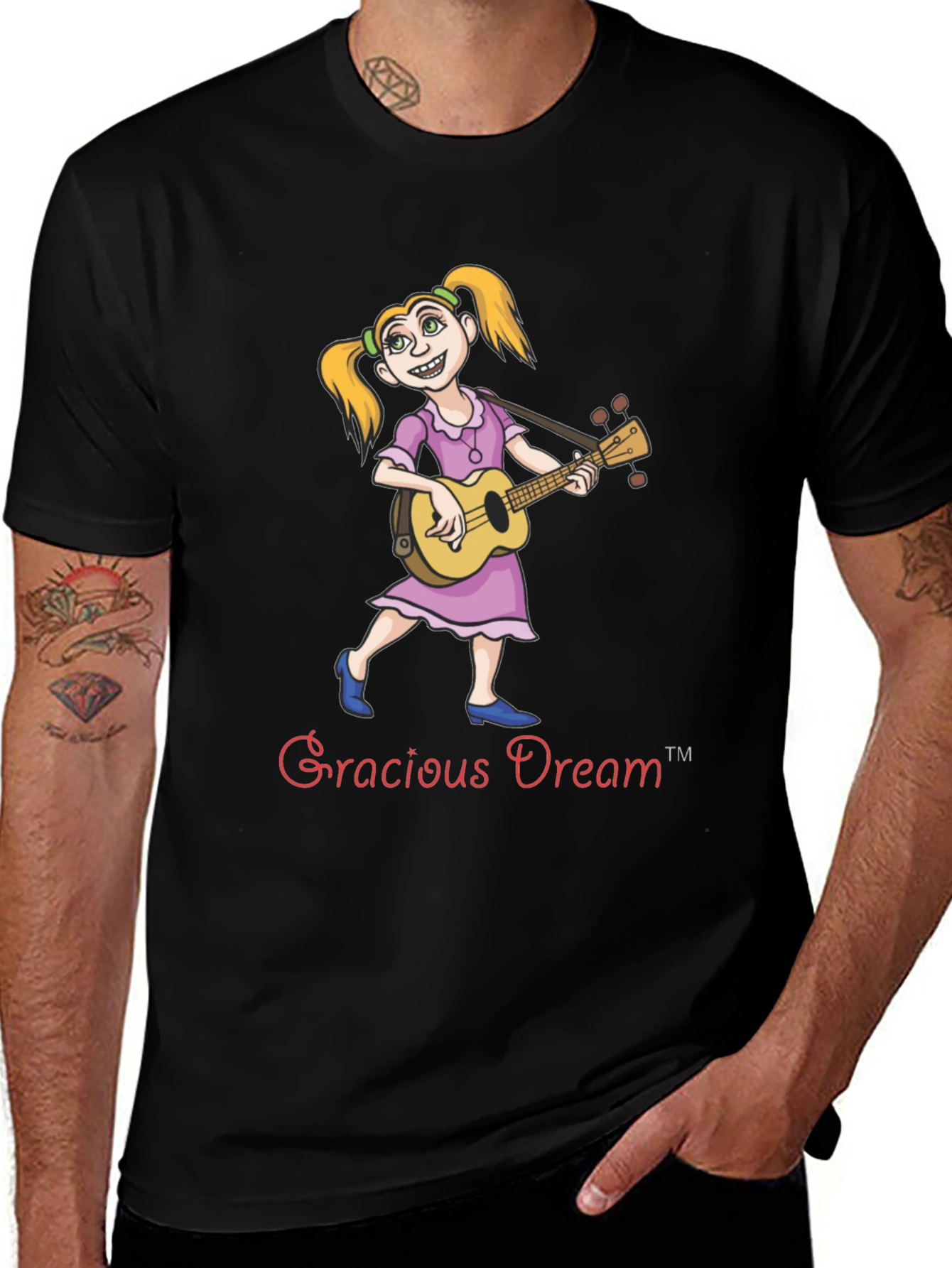Variant 14 of Gracious Dream T-Shirt - Girl Playing Ukulele