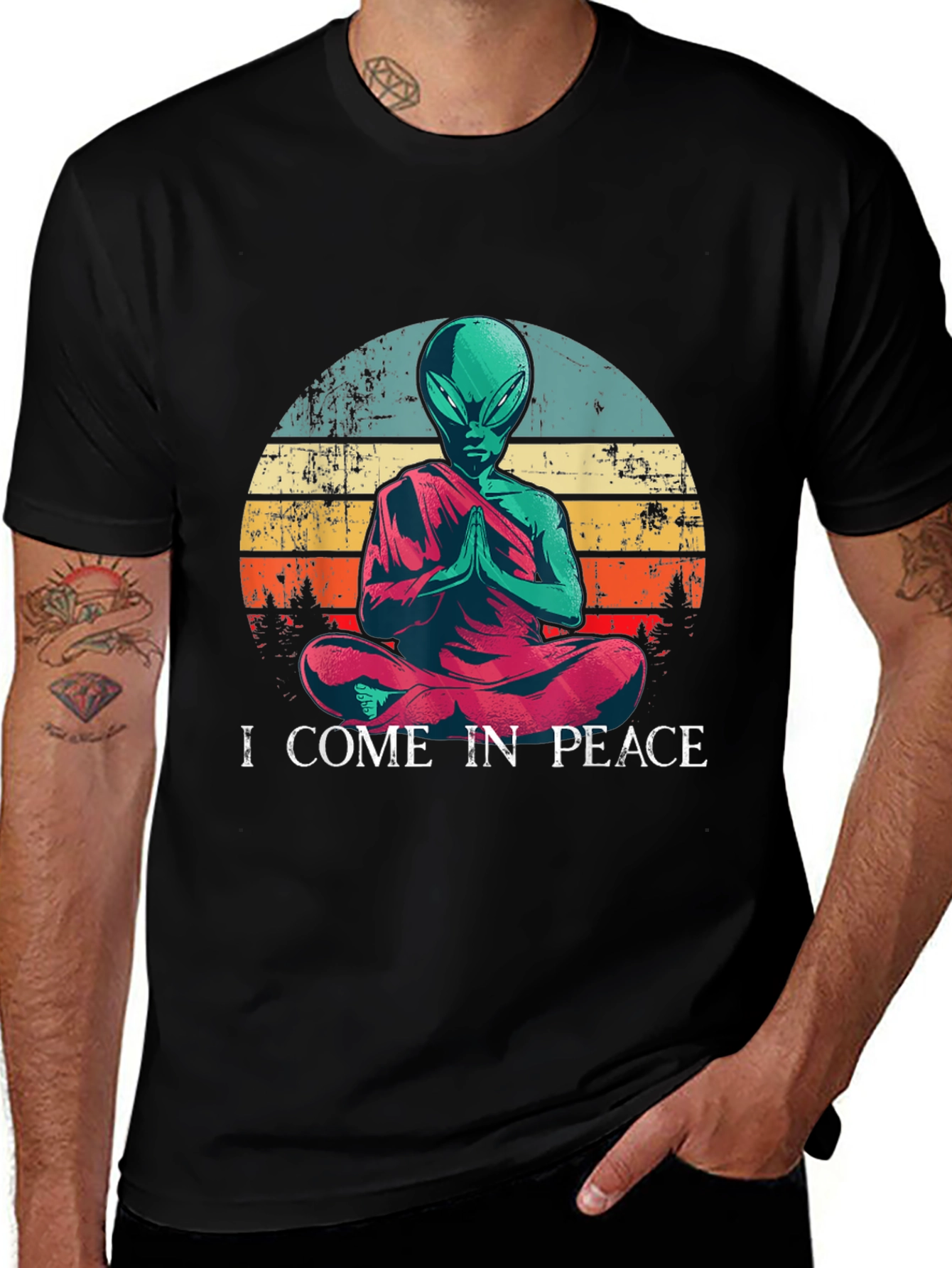 Variant 6 of I Come in Peace Alien T-Shirt
