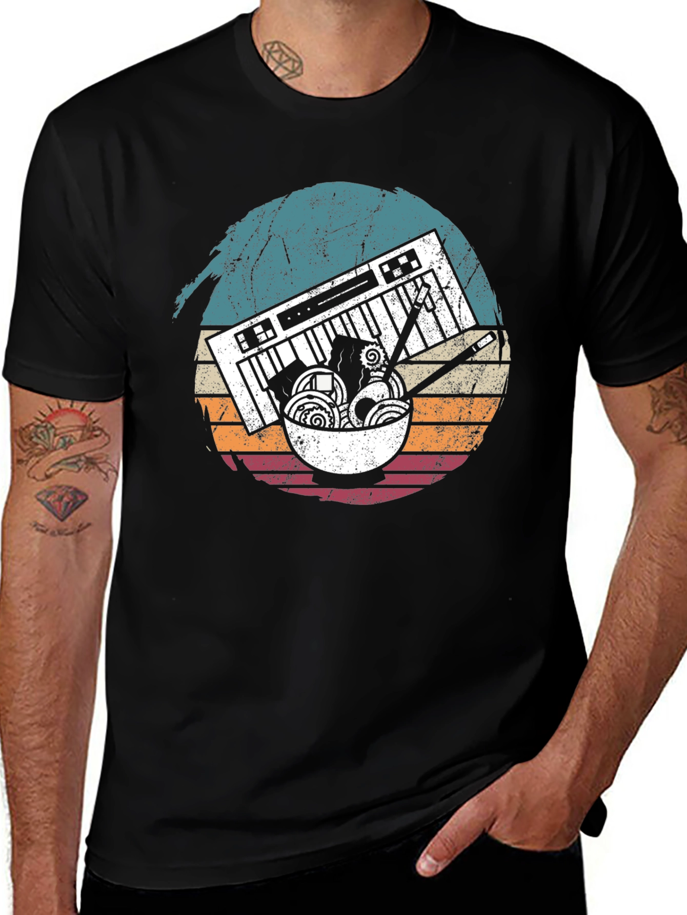 Variant 3 of Keyboard Ramen Retro T-Shirt