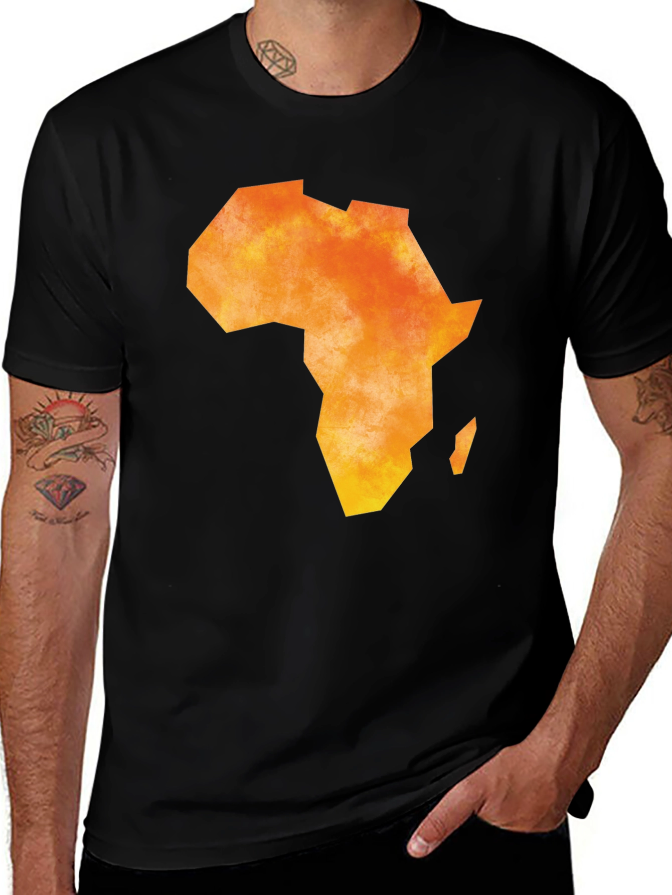 Variant 11 of Africa Continent Graphic Tee - Black T-Shirt