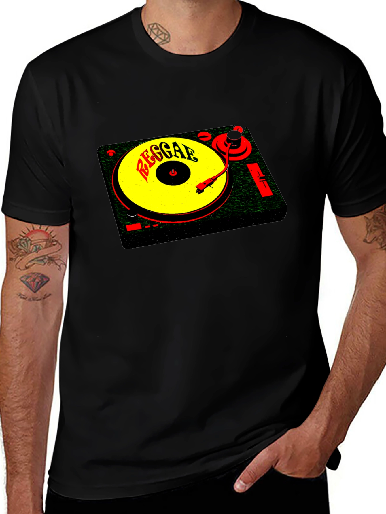 Variant 30 of Reggae Music Turntable Graphic T-Shirt