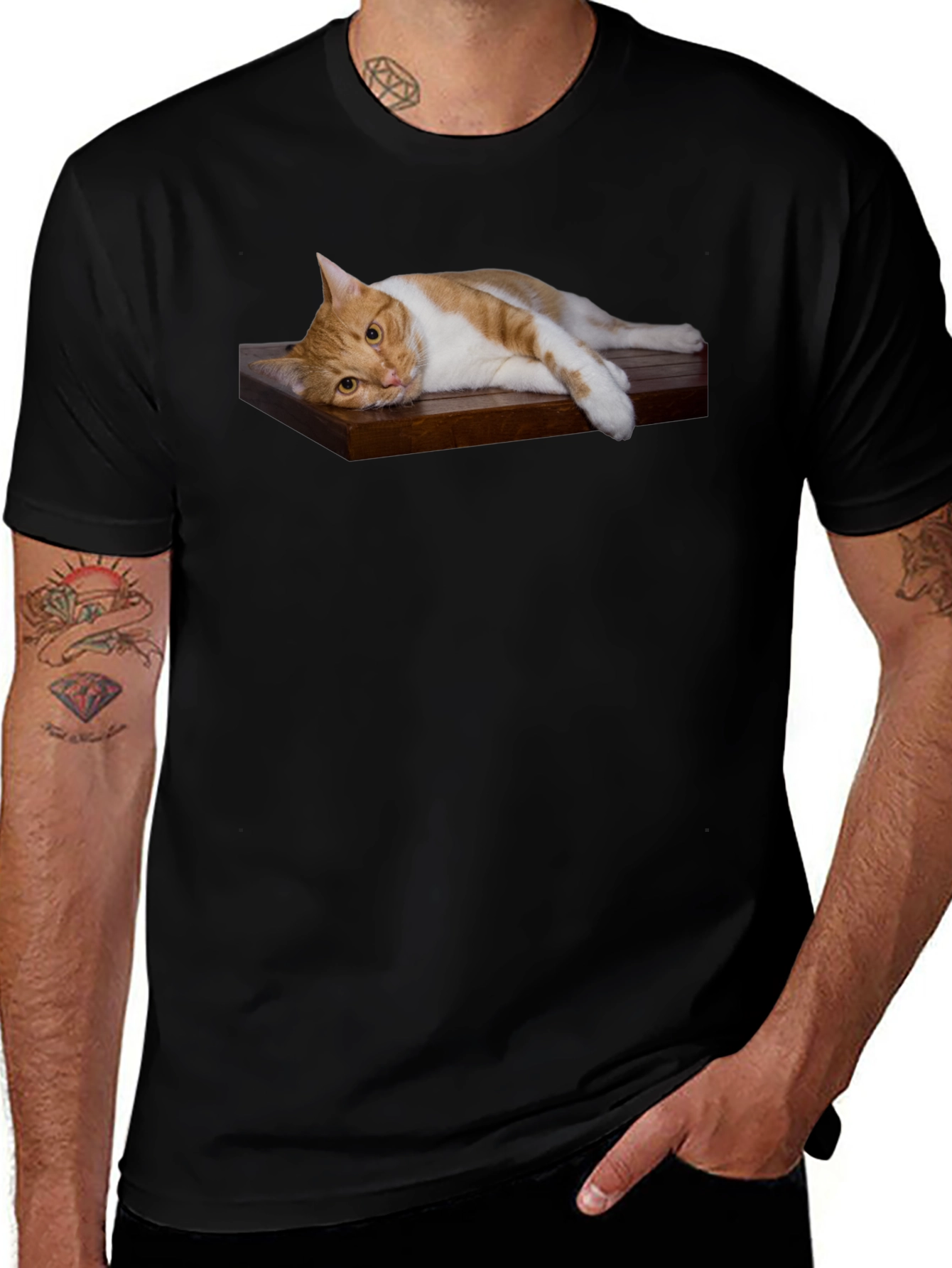 Variant 19 of Cat on Wood Shelf Graphic Tee