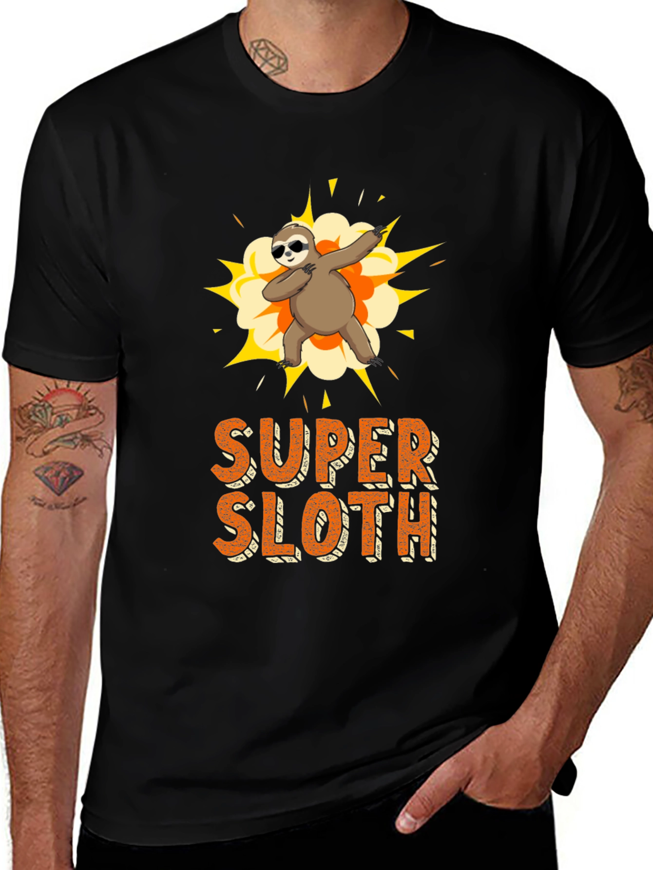Variant 11 of Super Sloth Dab T-Shirt - Funny Cartoon Tee