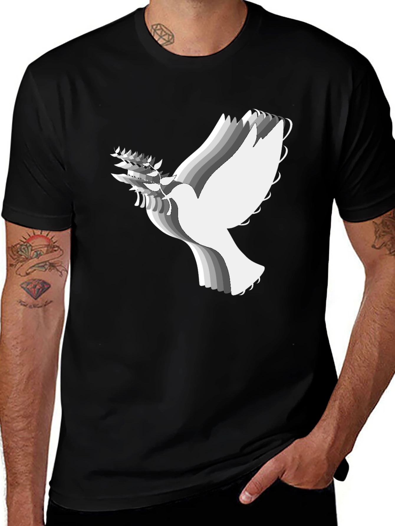 Peace Dove Graphic Tee - Black
