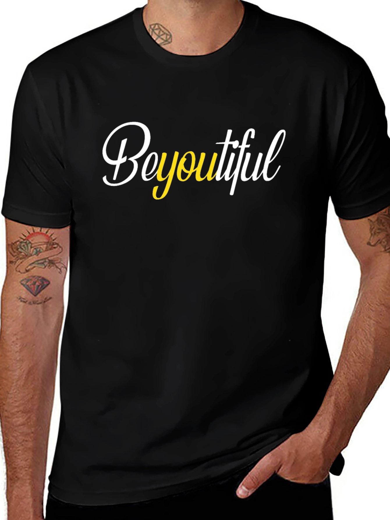 Variant 16 of "Beyoutiful" Graphic Black T-Shirt
