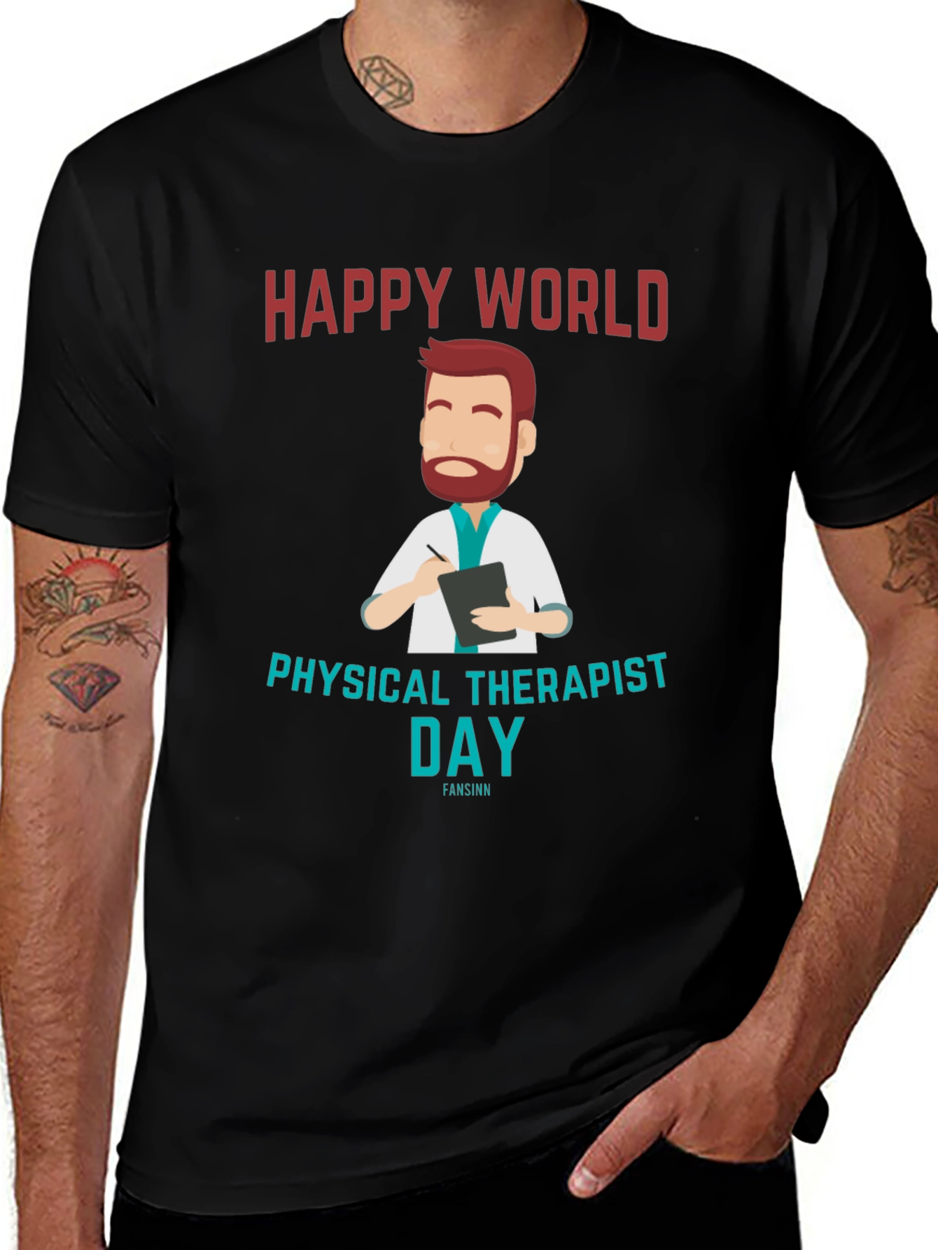 Variant 18 of Happy World Physical Therapist Day Black T-Shirt