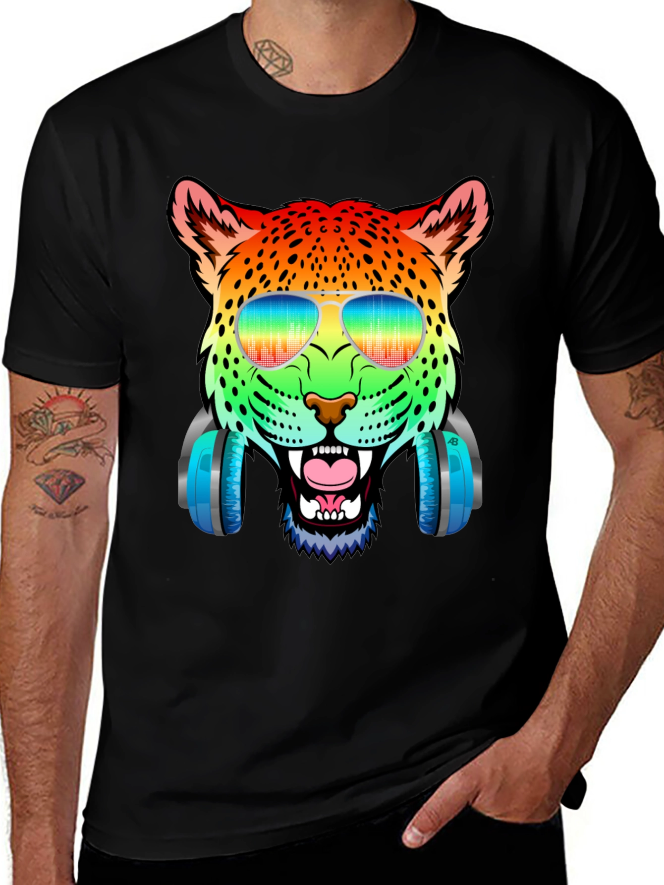 Rainbow Leopard DJ T-Shirt