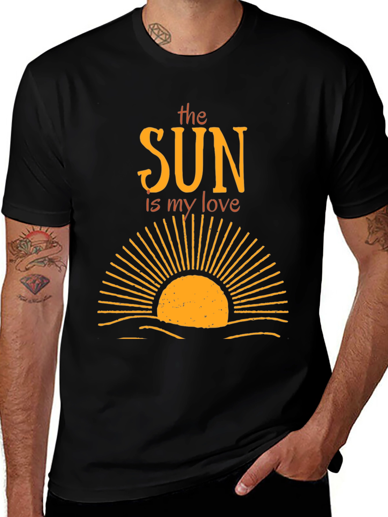 Variant 26 of The Sun is My Love Graphic Tee - Black T-Shirt