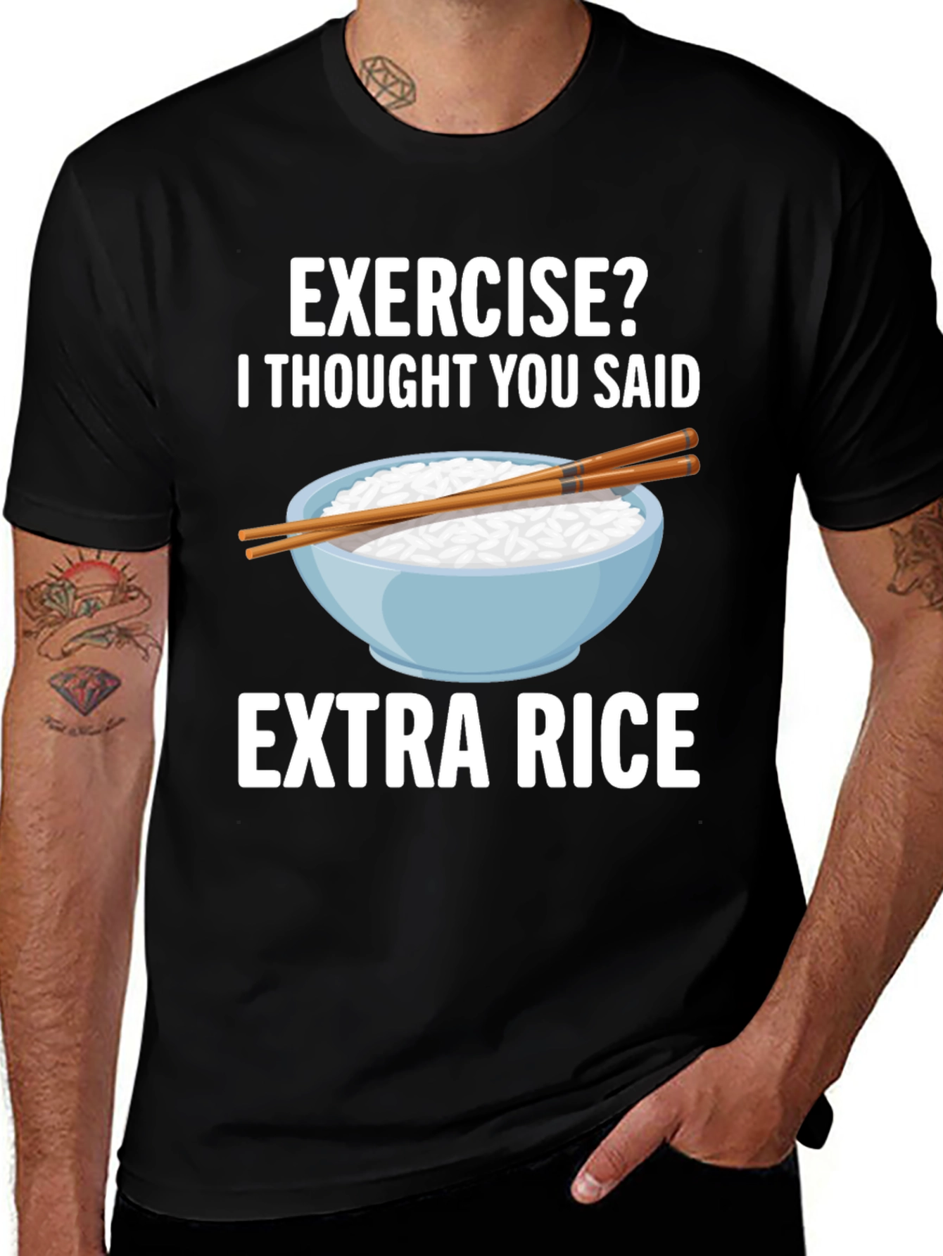 Variant 16 of Exercise? Extra Rice T-Shirt - Funny Foodie Tee