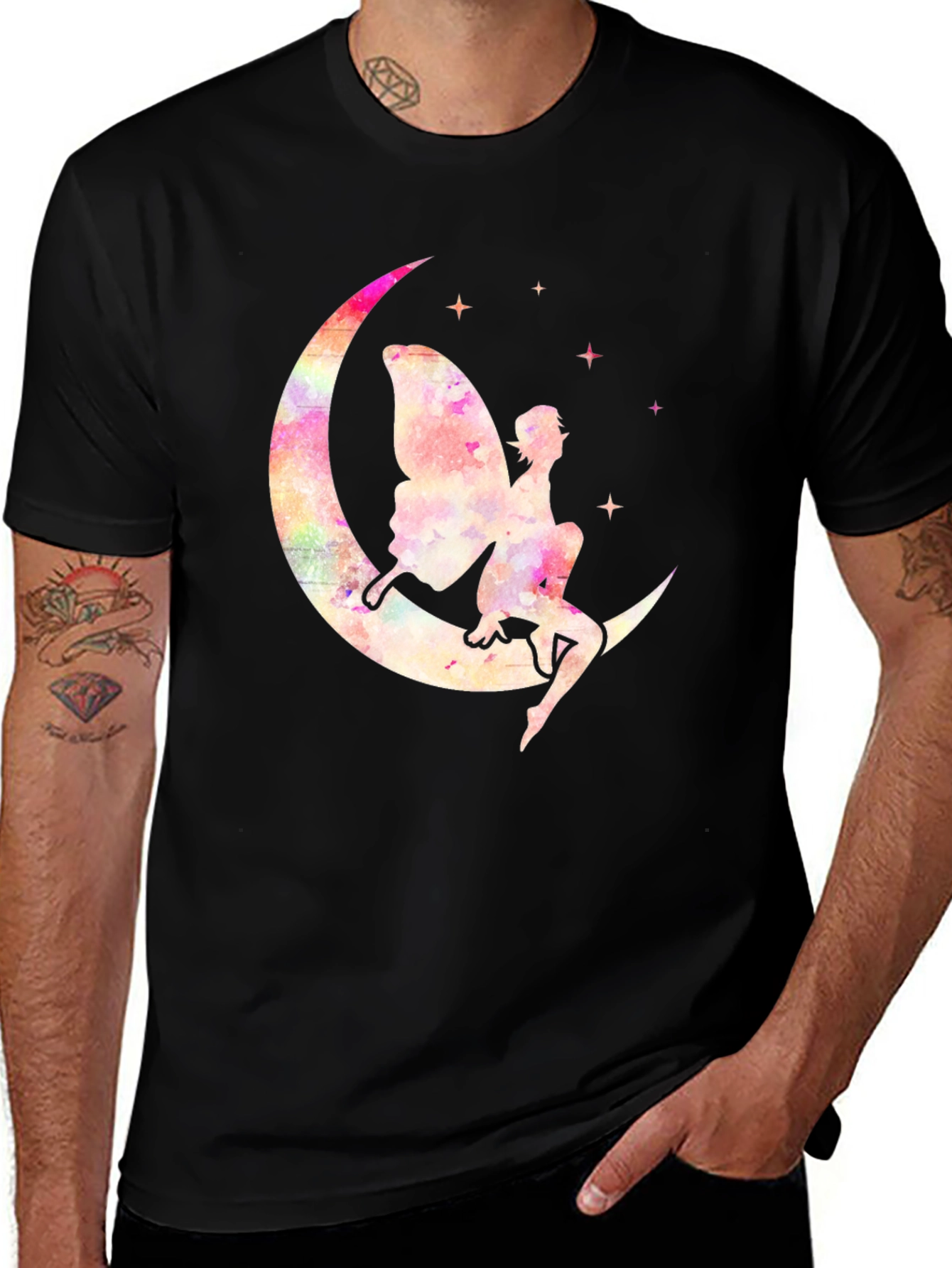 Variant 4 of Fairy Moon Watercolor Graphic Tee