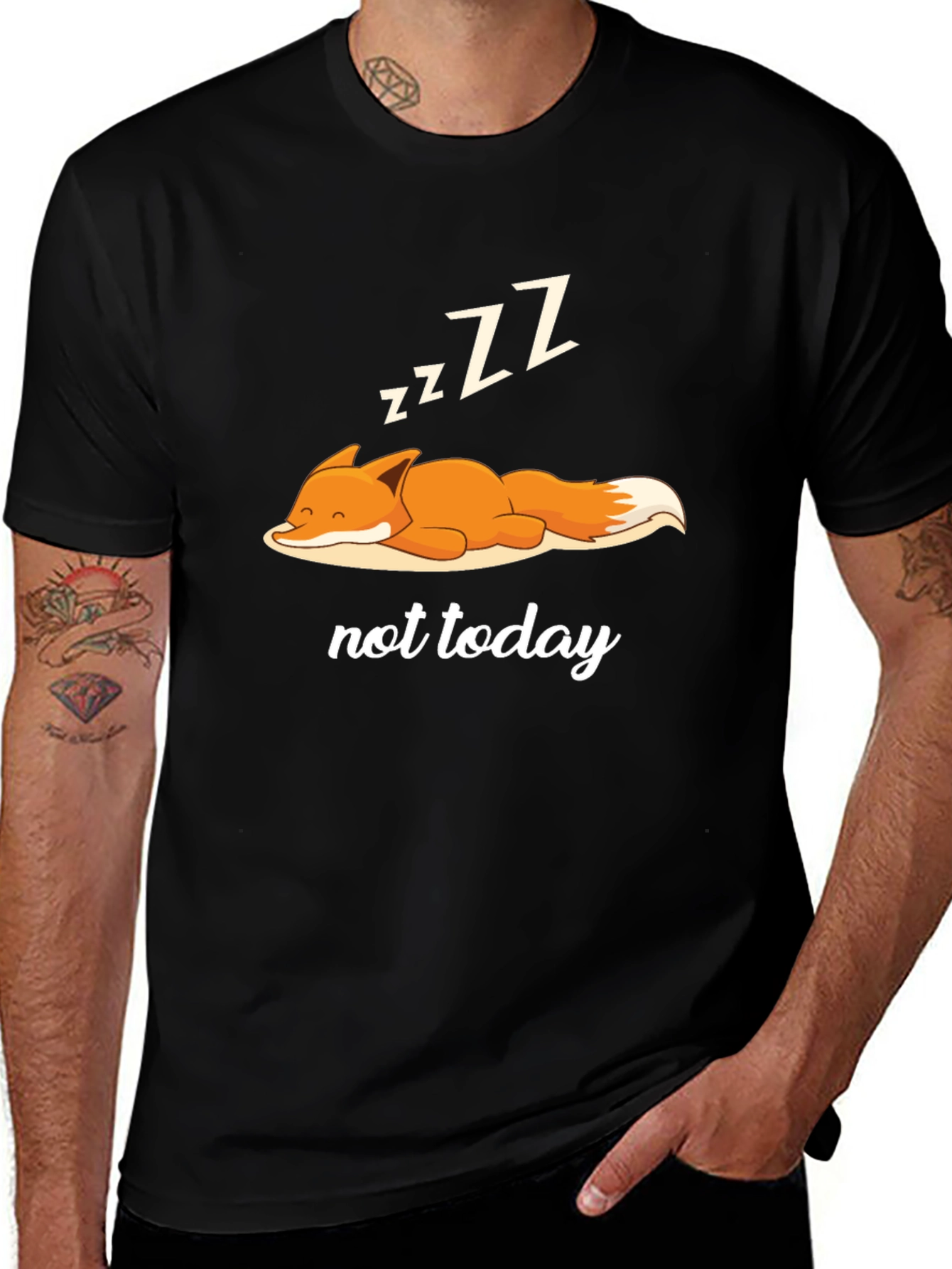 Variant 15 of Lazy Fox Graphic T-Shirt - Not Today!
