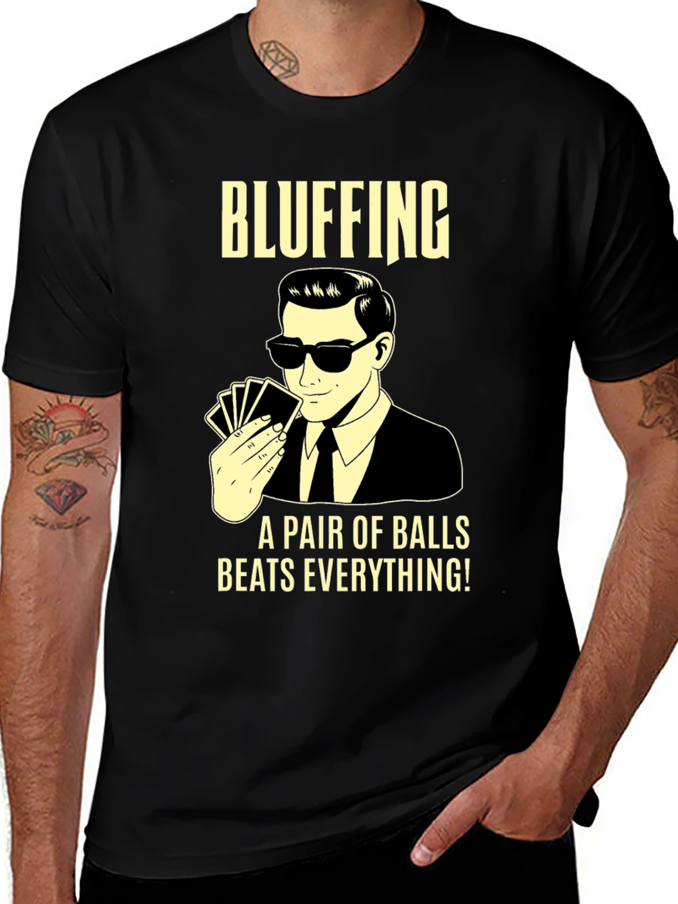 Variant 16 of Bluffing Pair Humor T-Shirt