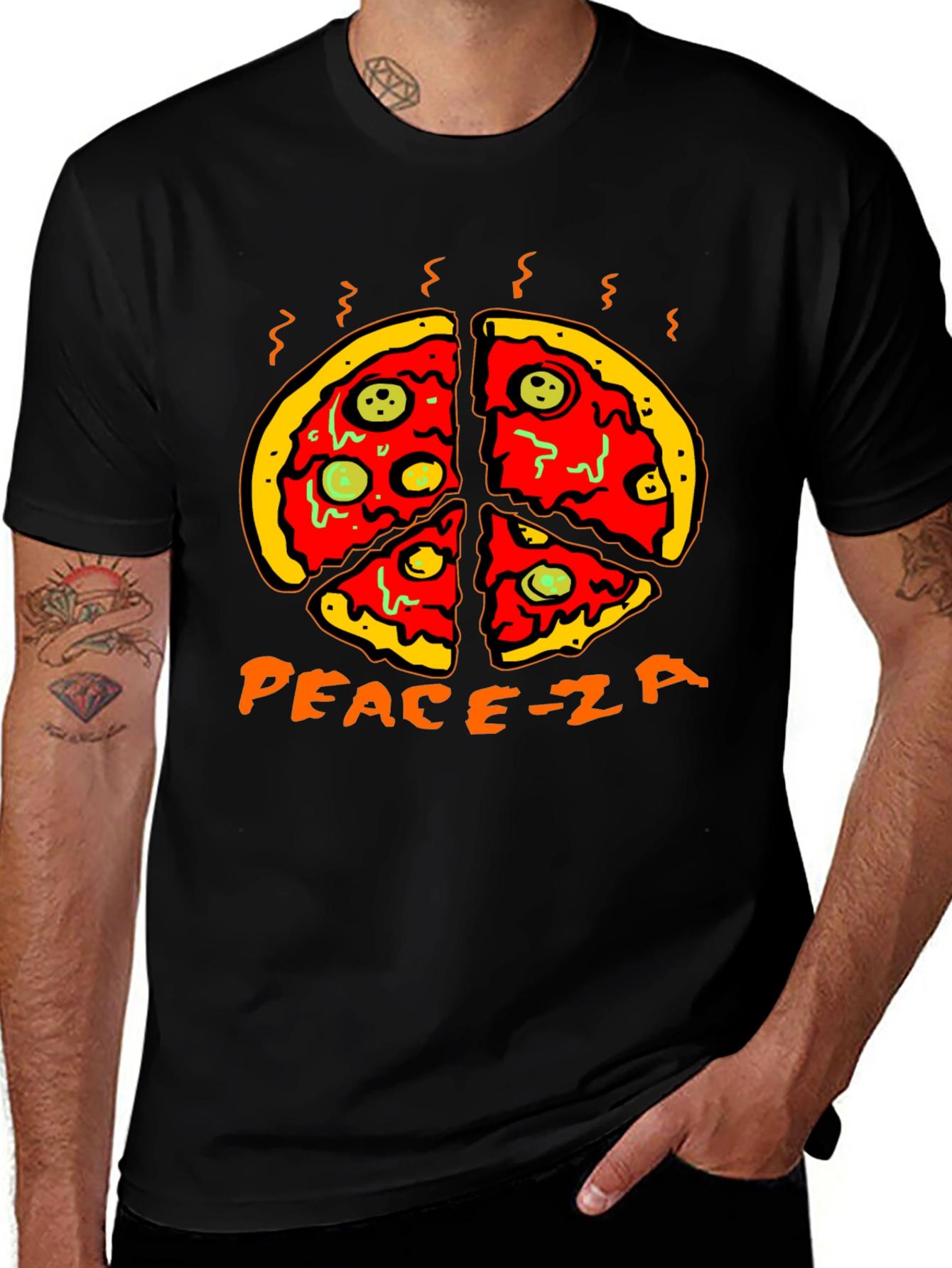 Variant 8 of Peace-za Pizza Graphic Tee