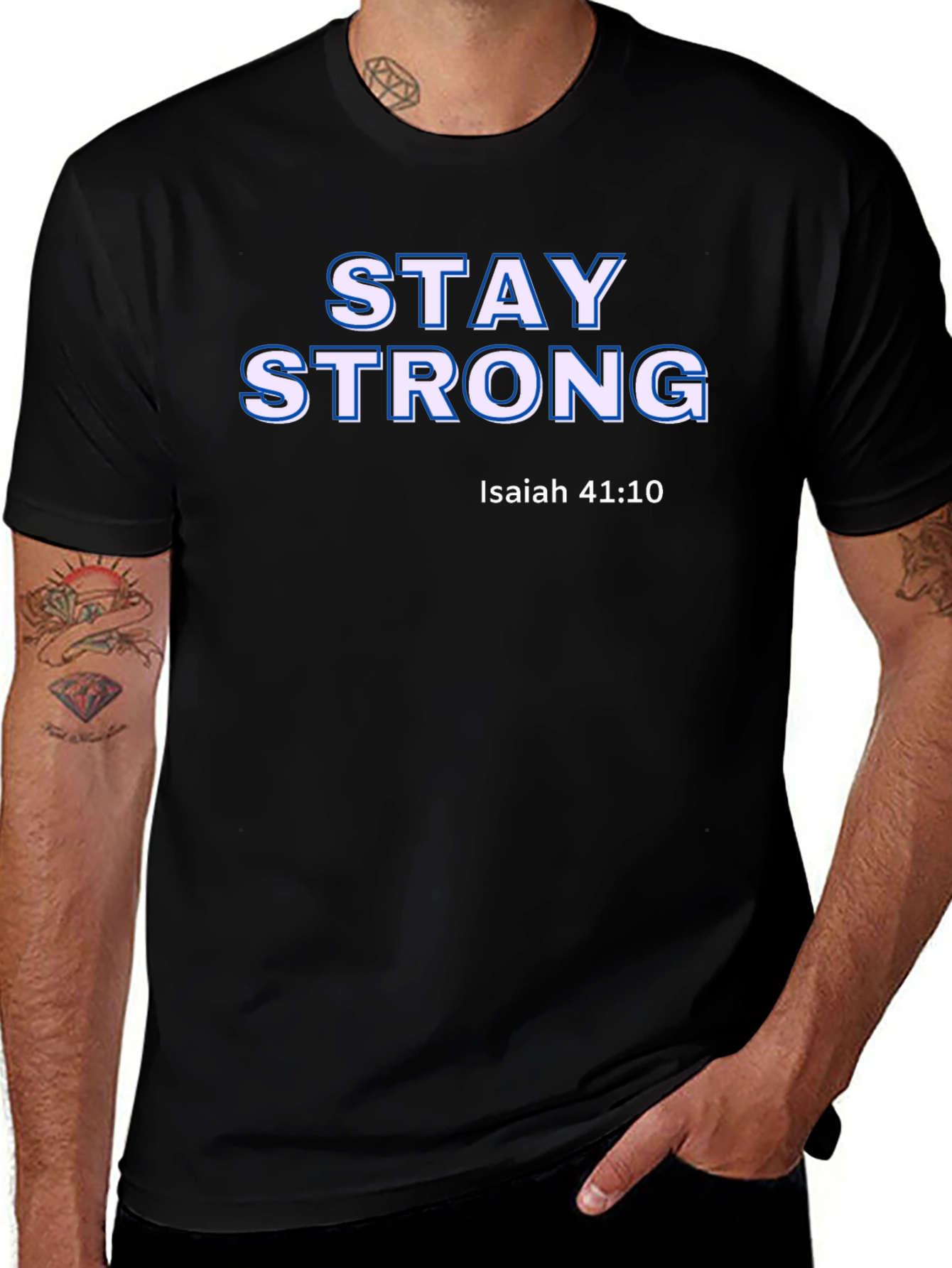 Variant 5 of Stay Strong Graphic Tee - Christian Faith T-Shirt