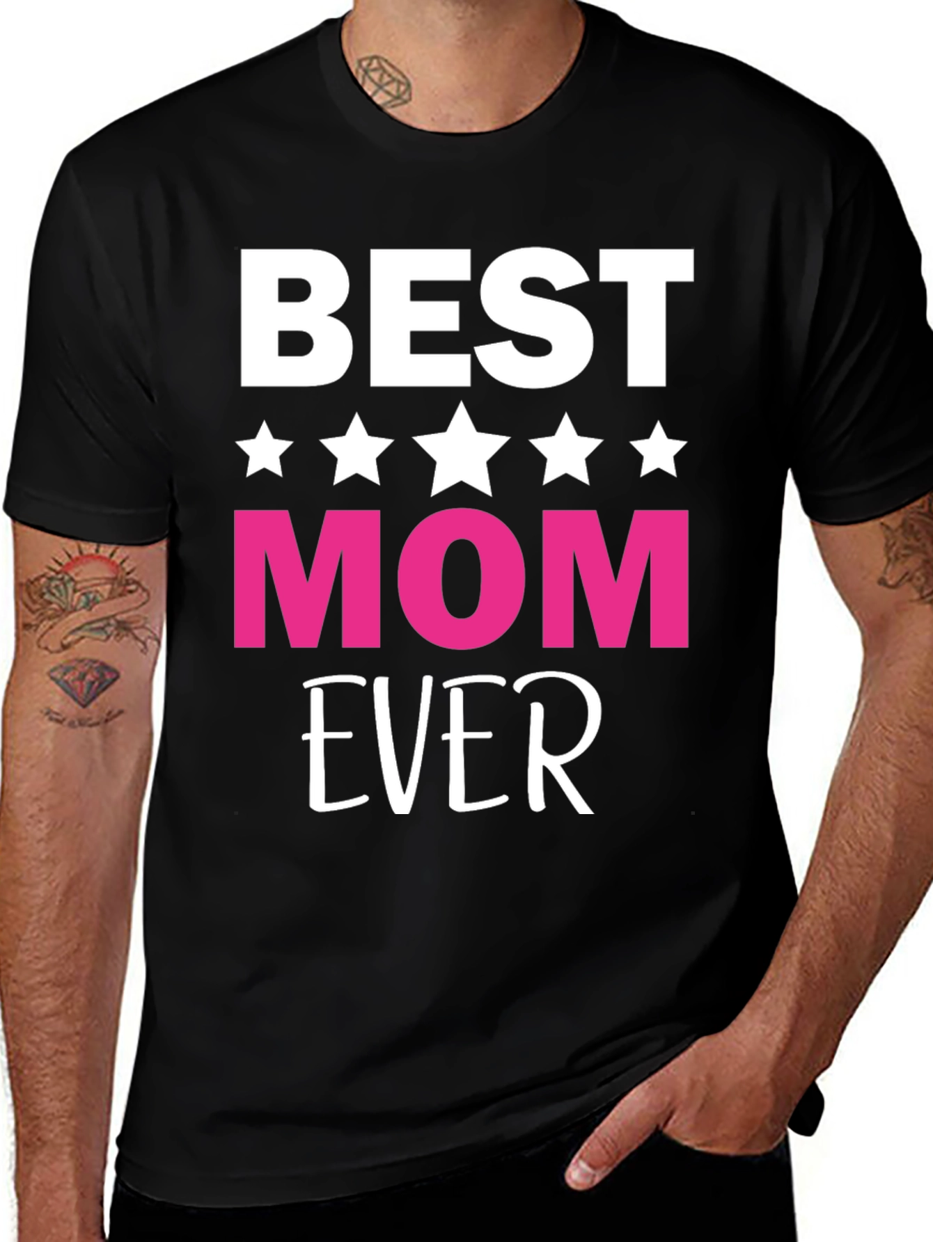 Variant 4 of Best Mom Ever Graphic Tee - Black