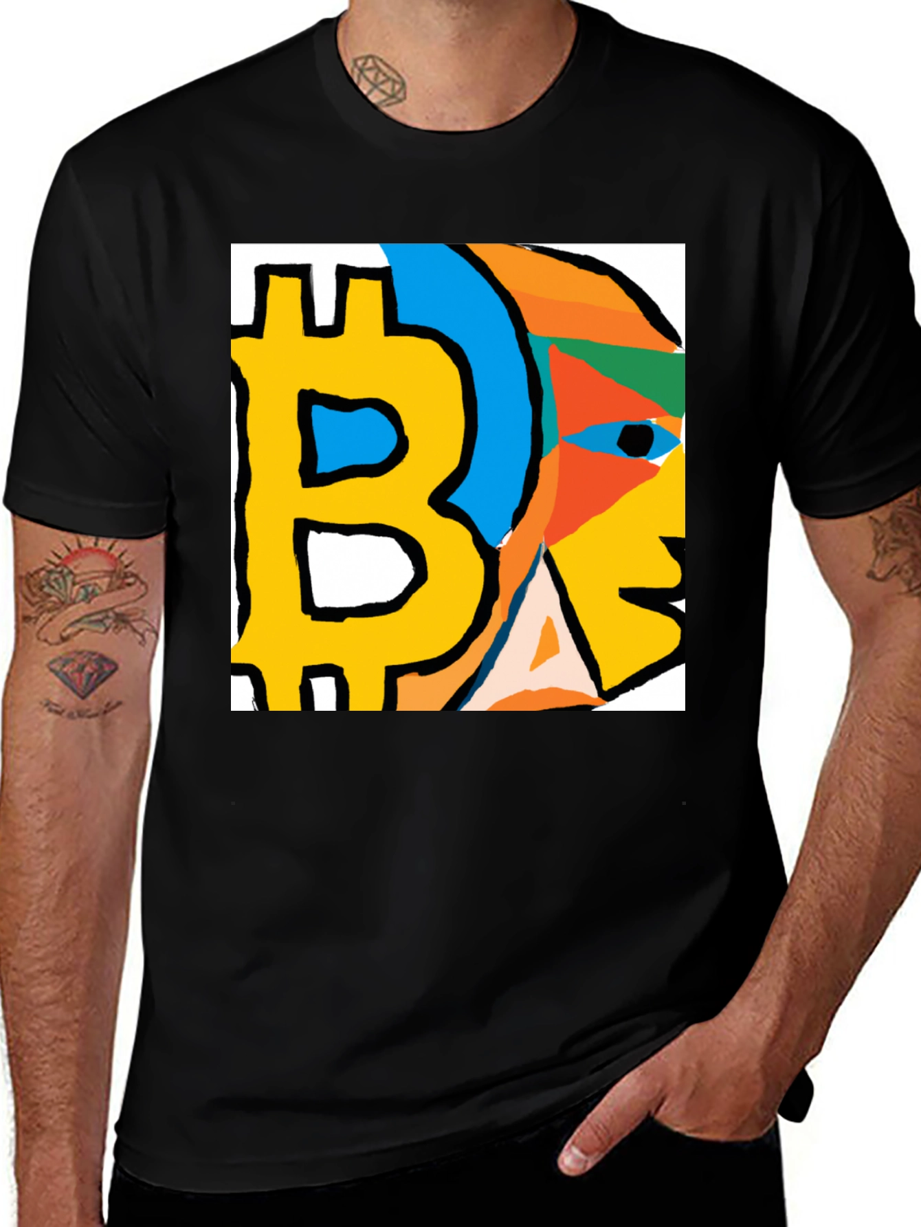 Bitcoin Art Graphic Tee - Crypto Enthusiast T-Shirt