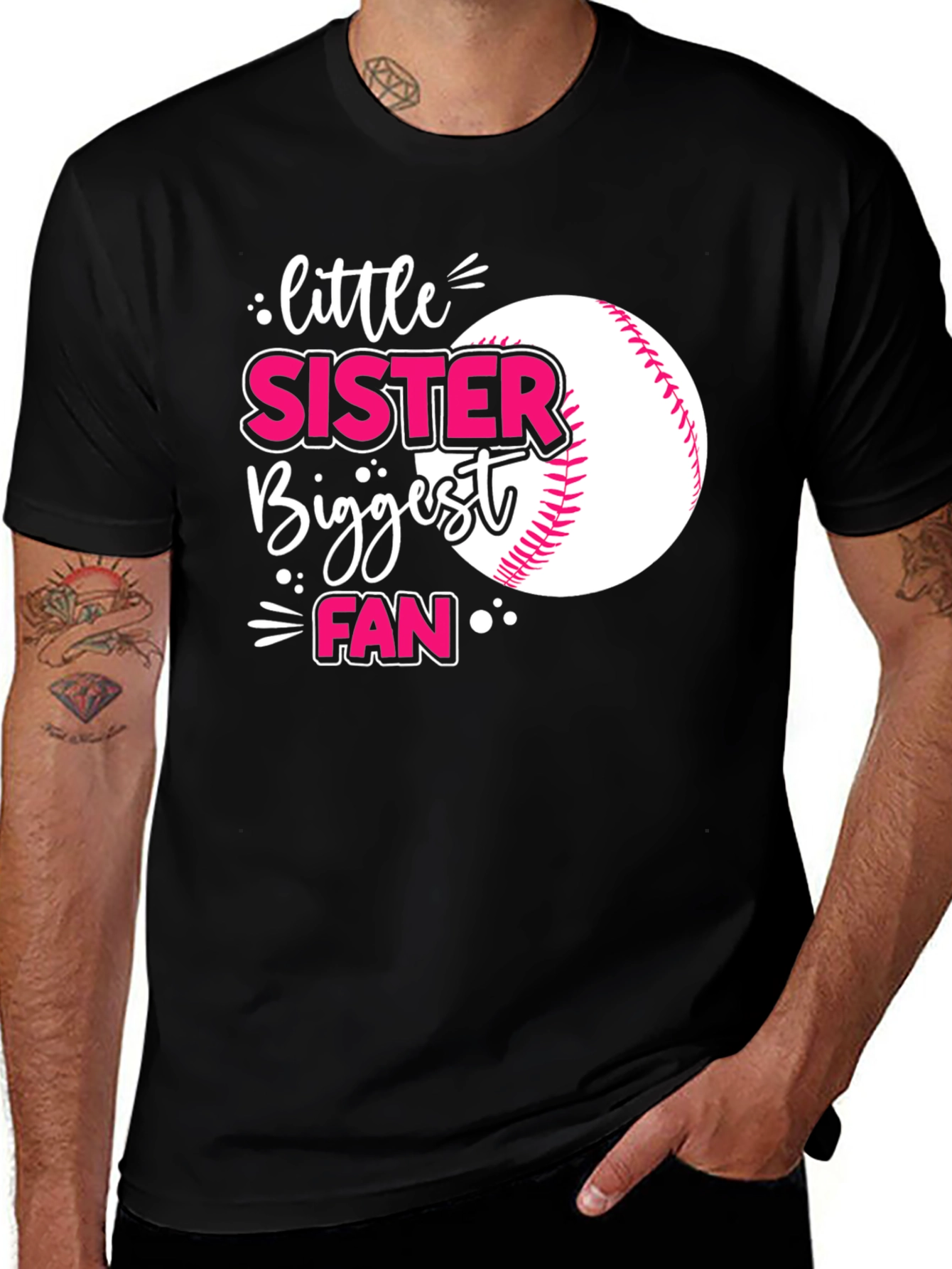 Little Sister Baseball Fan T-Shirt