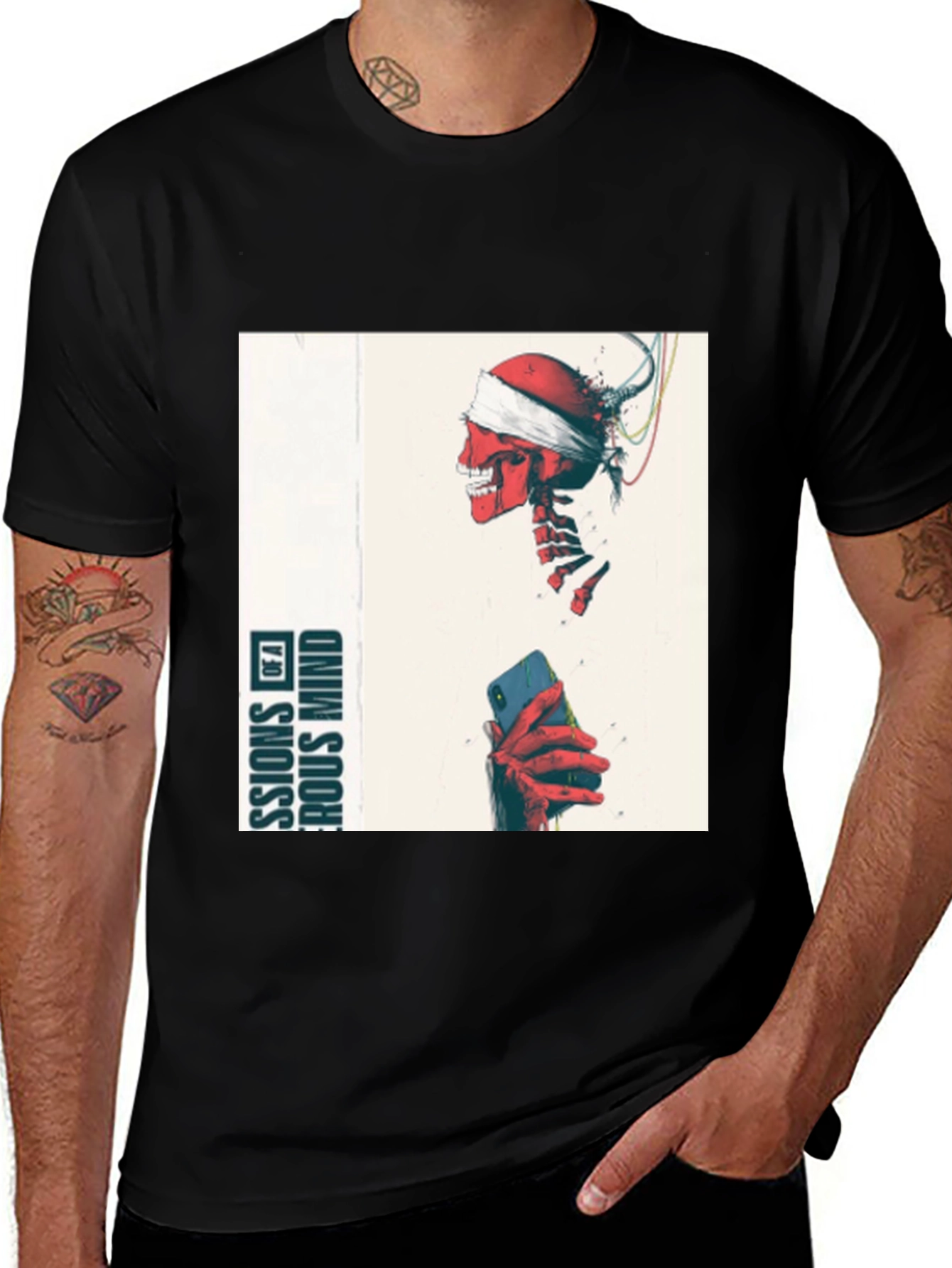 Variant 4 of Dangerous Mind Graphic Tee - Black