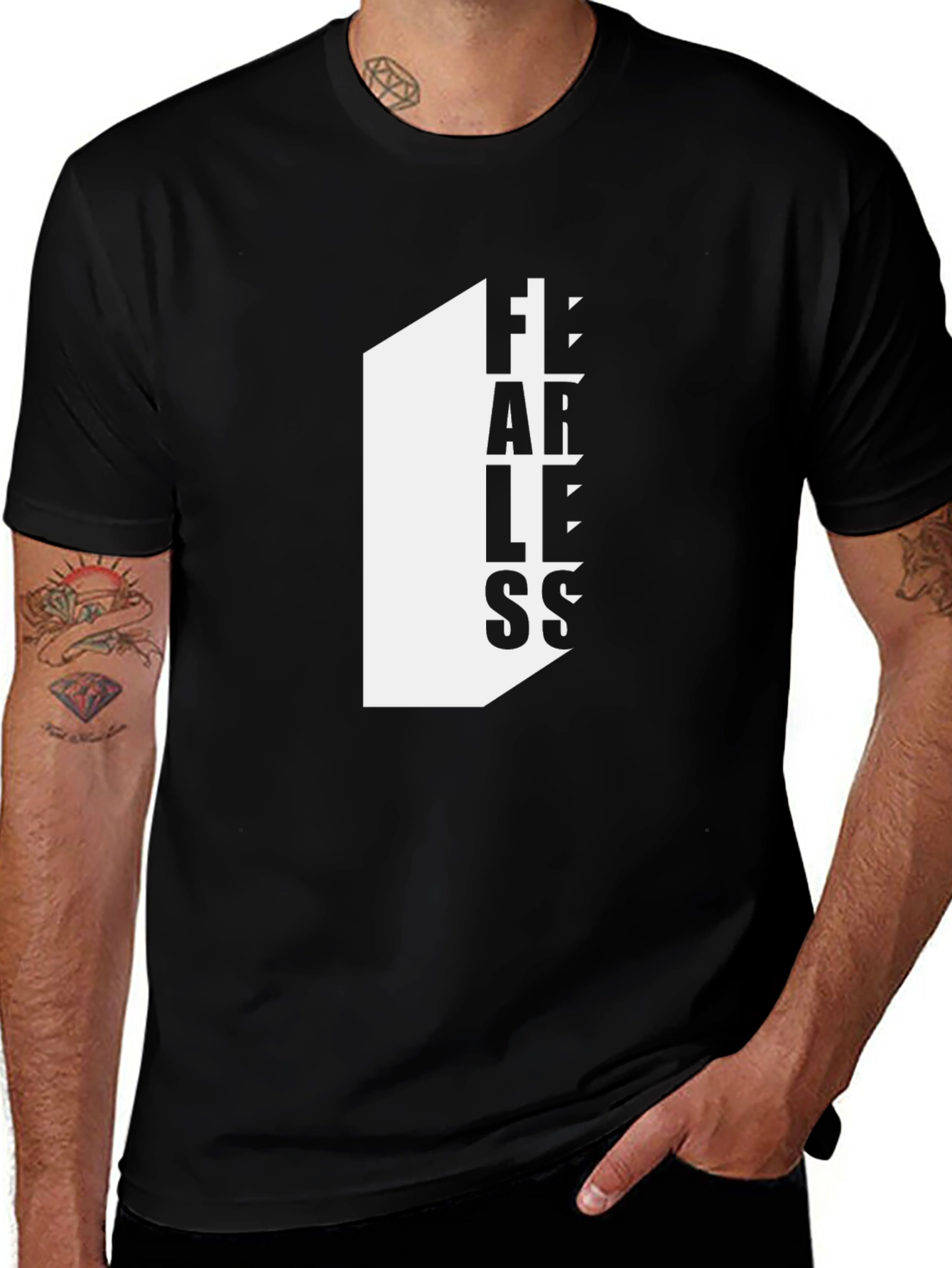 Variant 15 of Fearless Graphic Tee - Stylish Black Cotton T-Shirt
