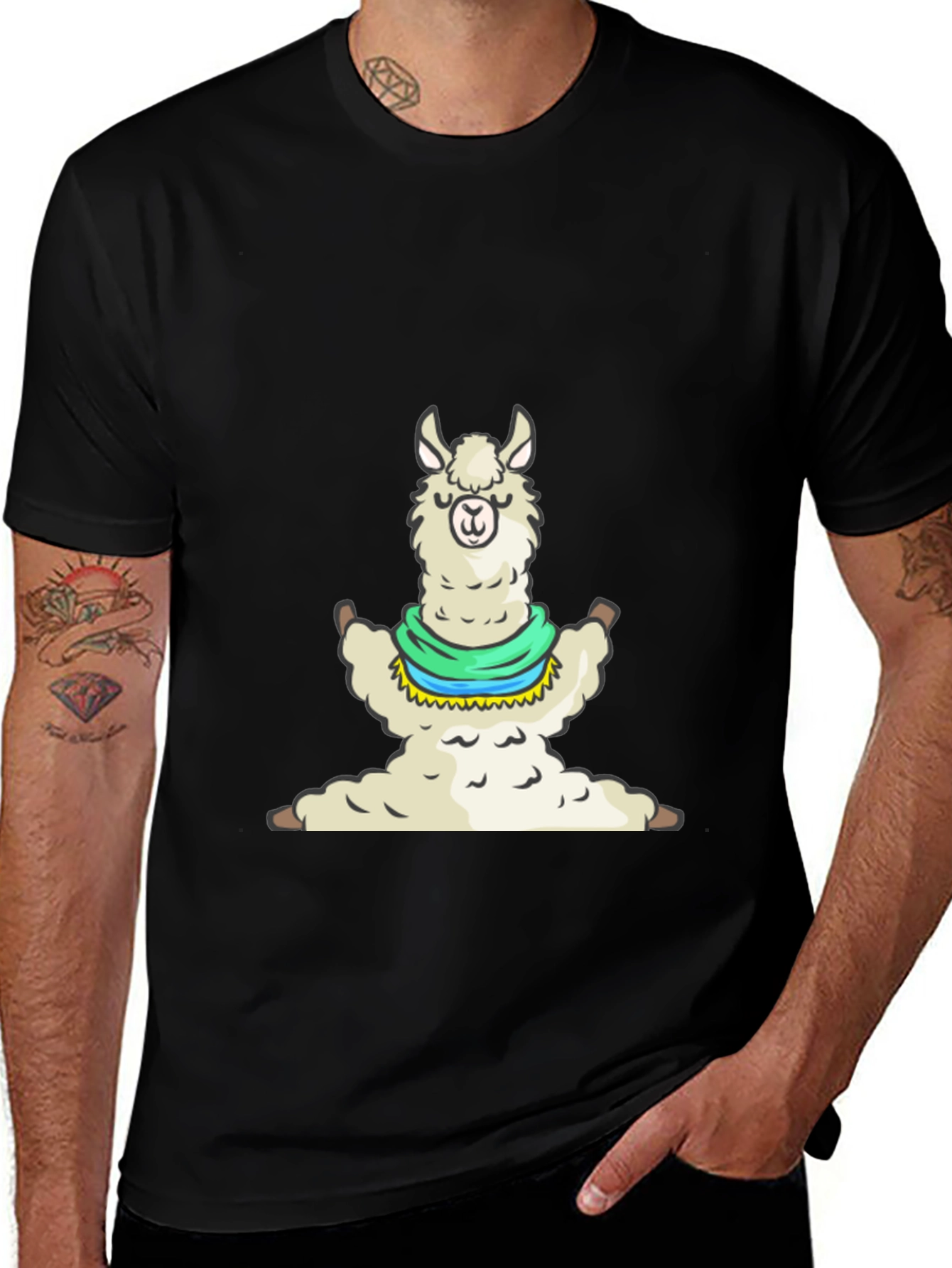 Variant 26 of Yoga Llama Graphic Tee - Comfy Black T-Shirt