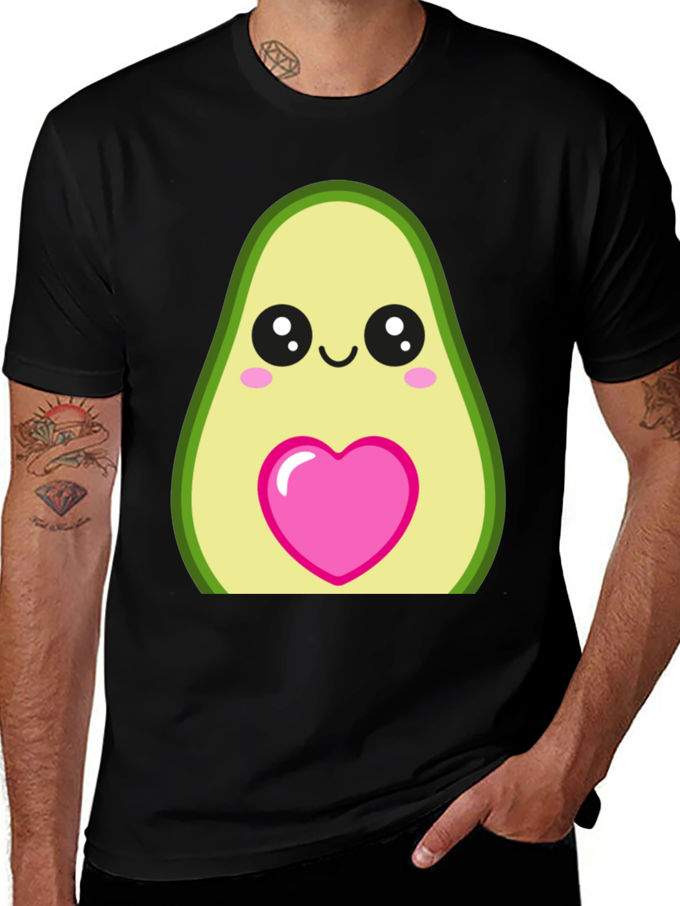 Variant 9 of Cute Avocado Heart T-Shirt - Soft Cotton Blend