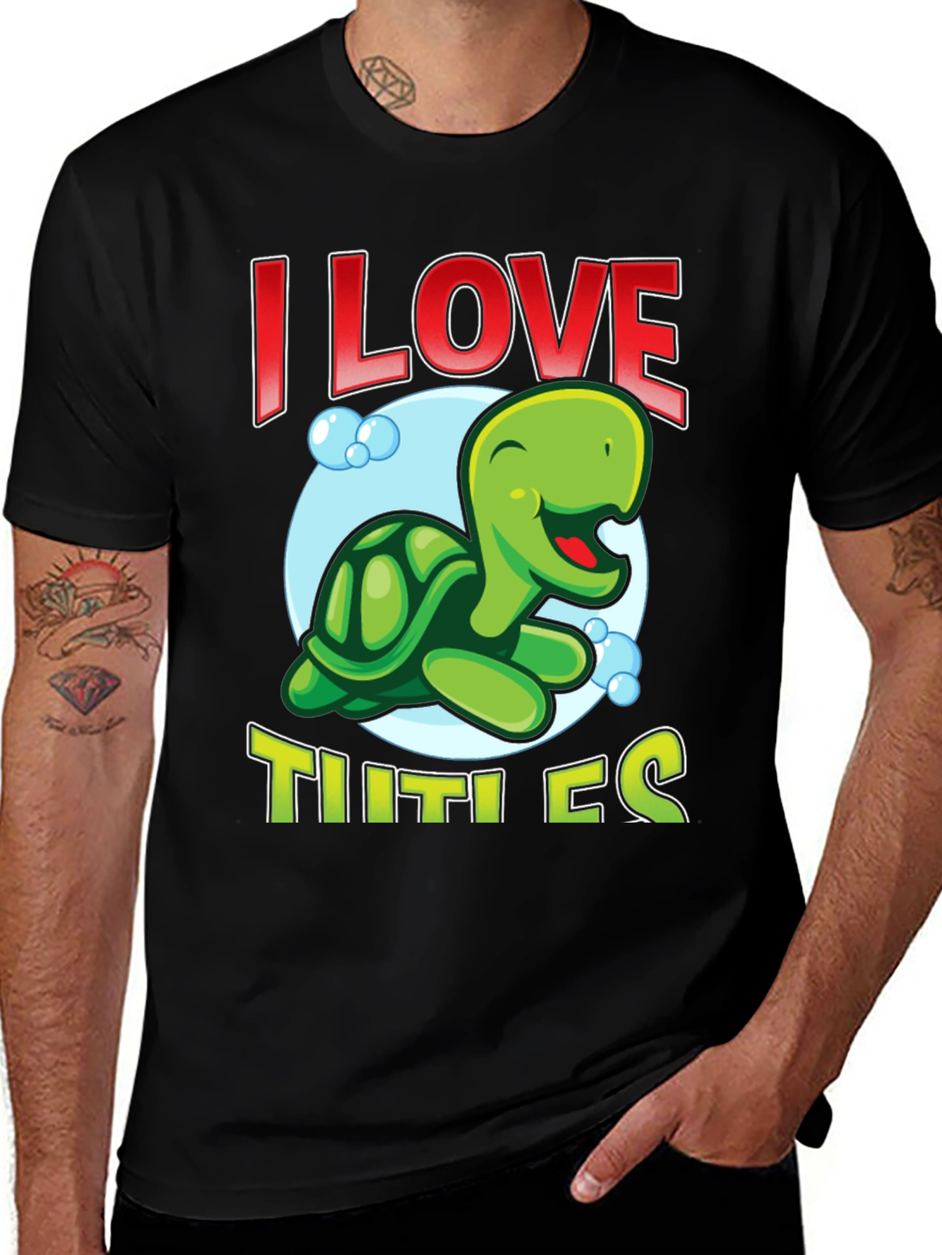 Variant 14 of I Love Turtles Graphic T-Shirt - Fun Animal Tee