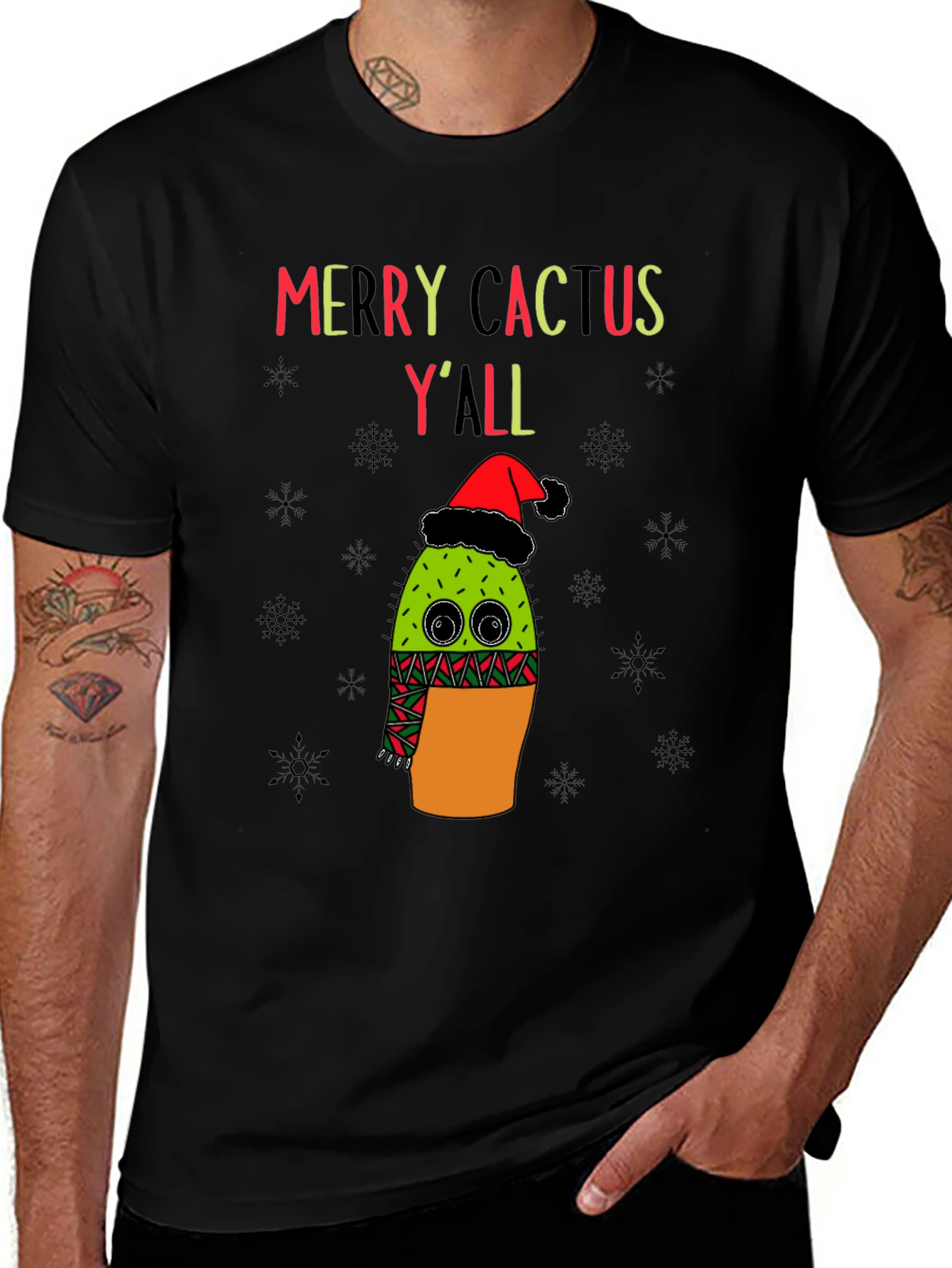 Variant 10 of Merry Cactus Y'all Christmas T-Shirt