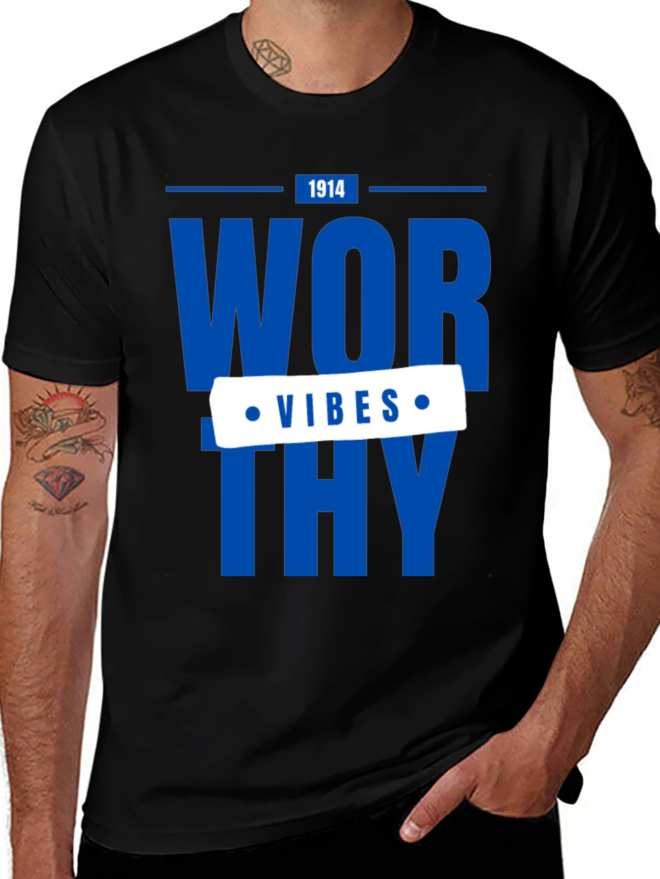 Variant 24 of Worthy Vibes Graphic Tee - Stylish Casual Wear