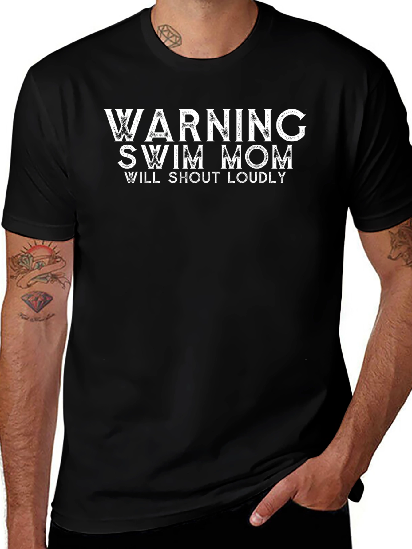 Variant 29 of Warning Swim Mom T-Shirt - Shout Loudly