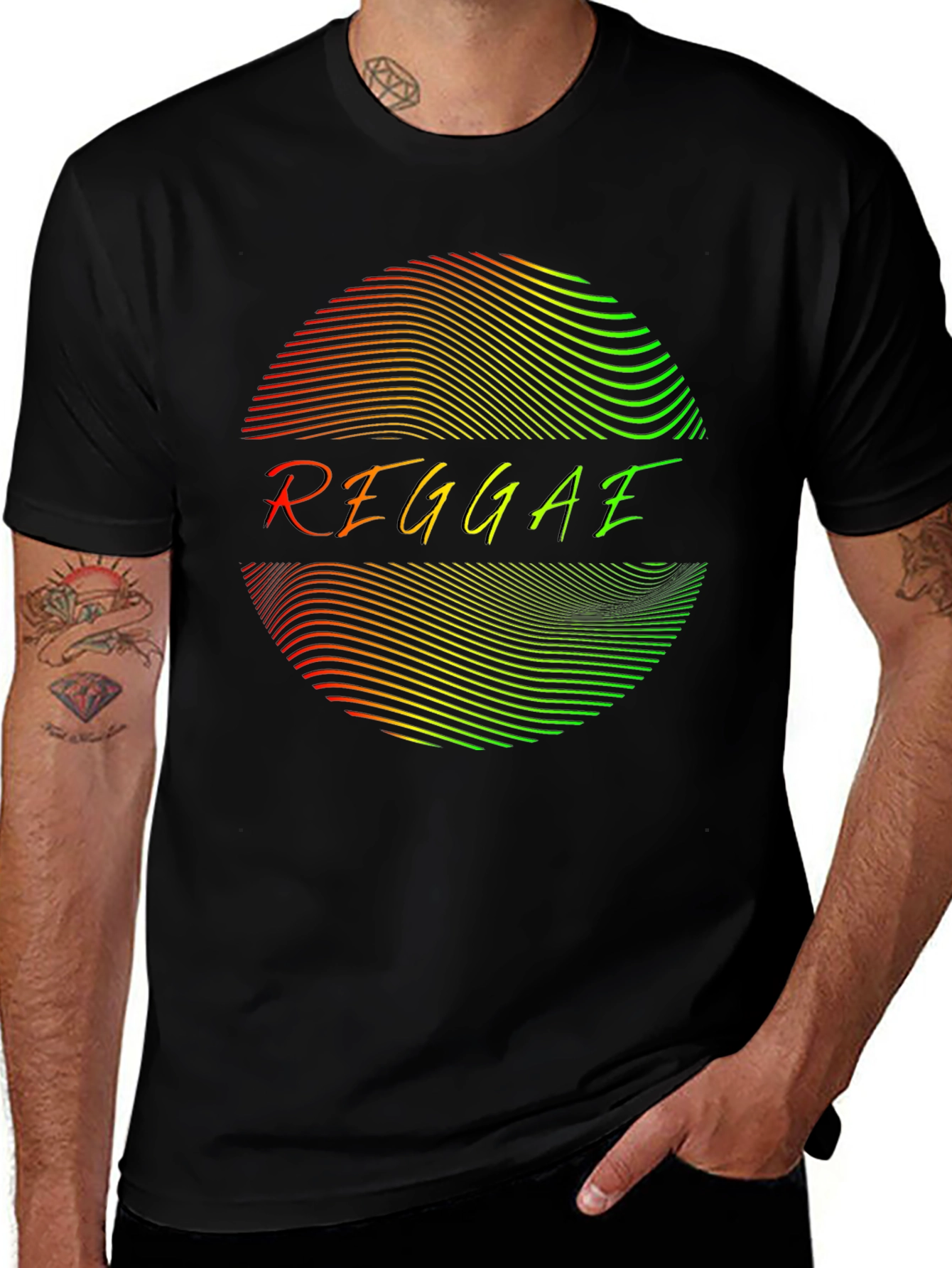 Variant 19 of Reggae Graphic Tee - Rasta Colors