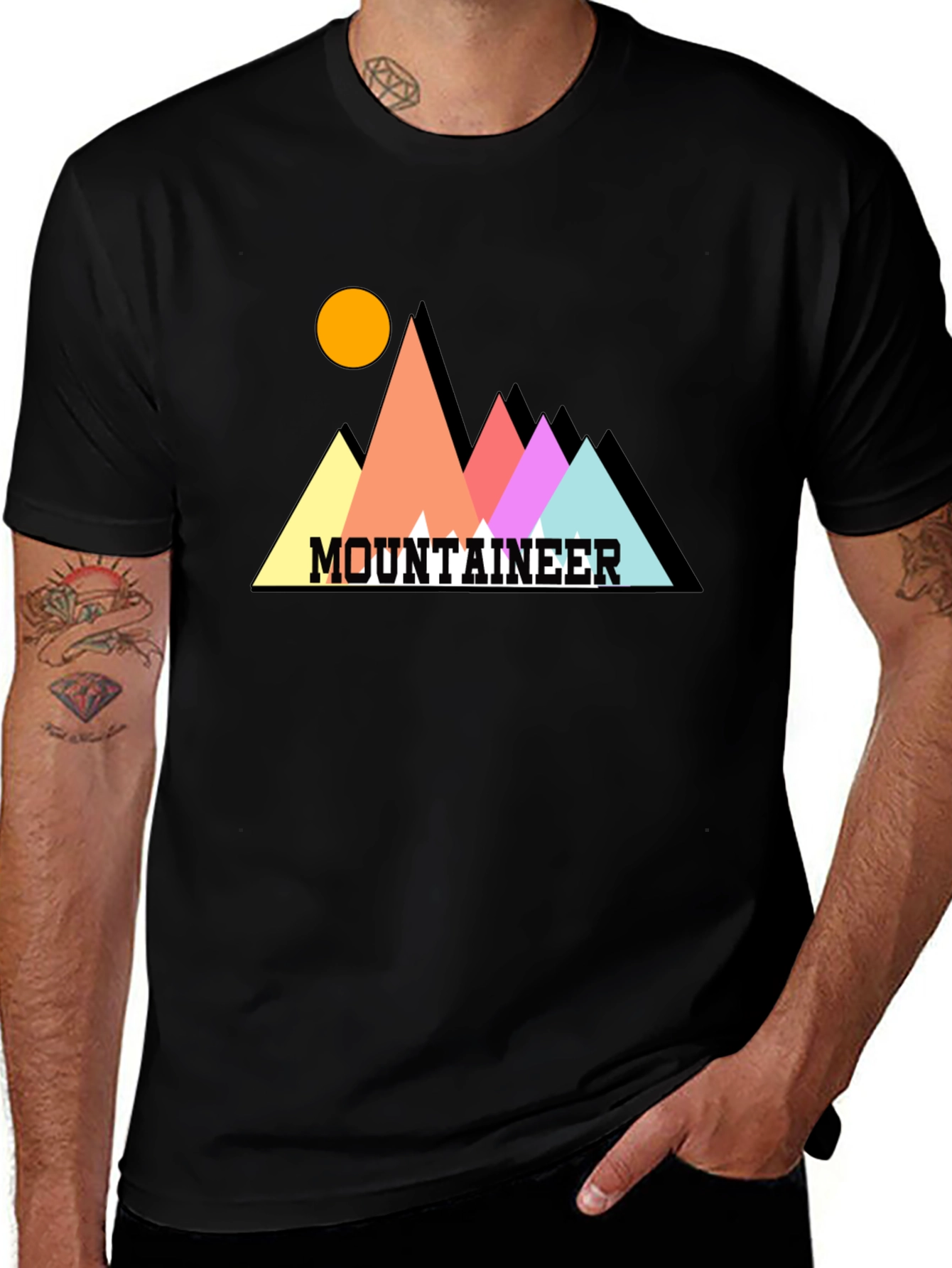 Variant 9 of Mountaineer Graphic Tee - Stylish Black Cotton T-Shirt