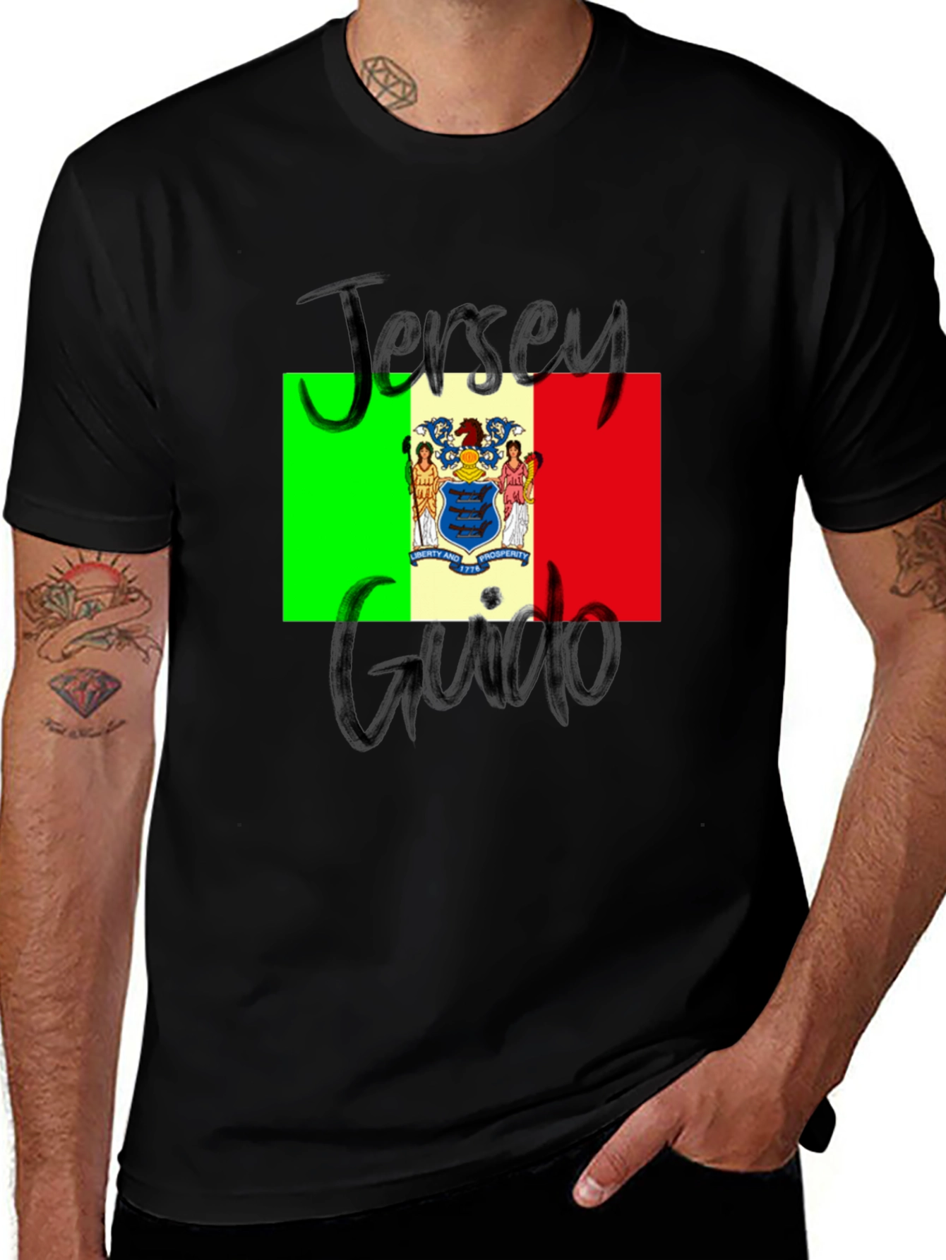 Jersey Guido T-Shirt: State Flag Graphic Tee
