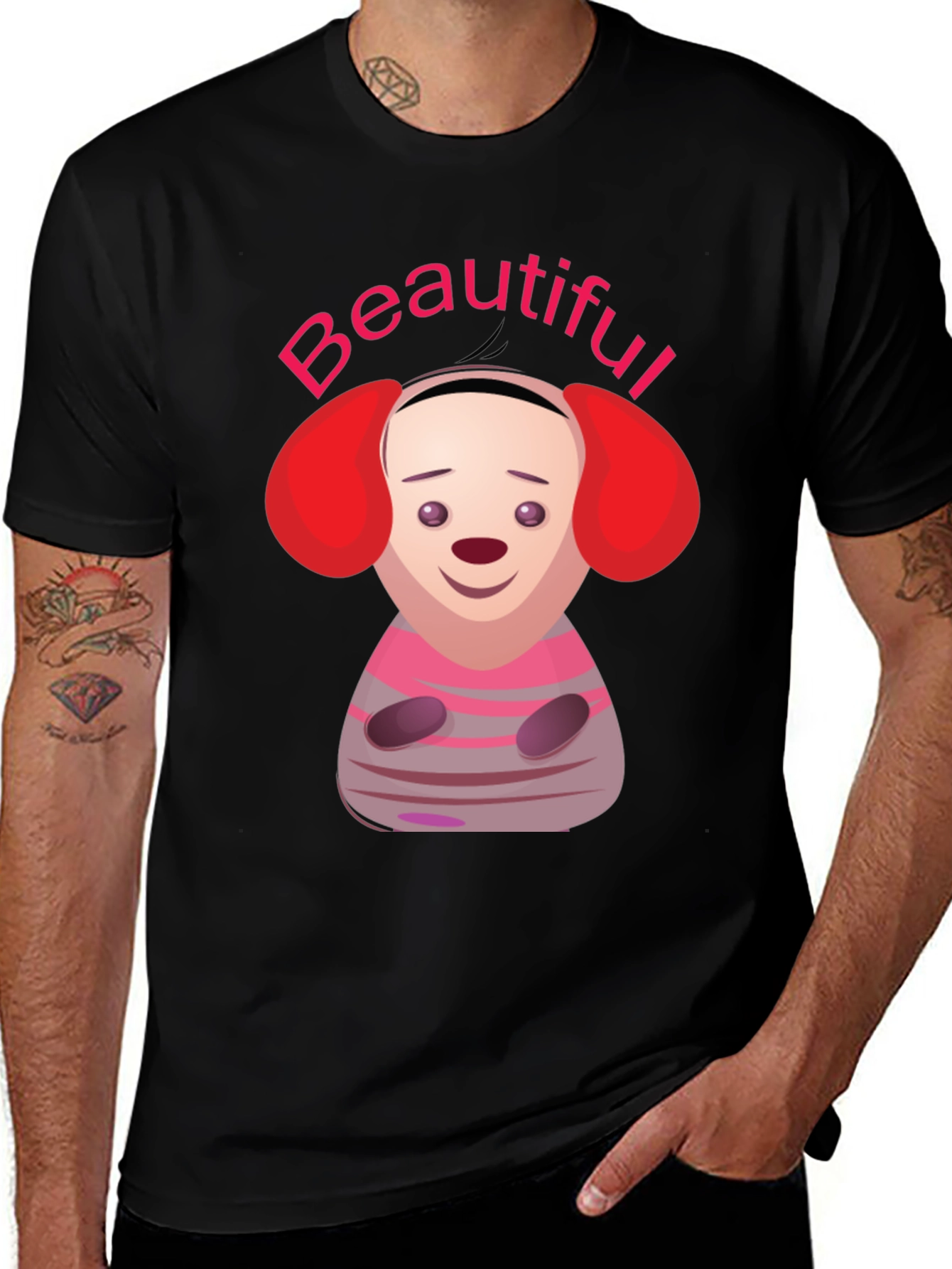 Variant 26 of Cartoon Character 'Beautiful' Graphic T-Shirt