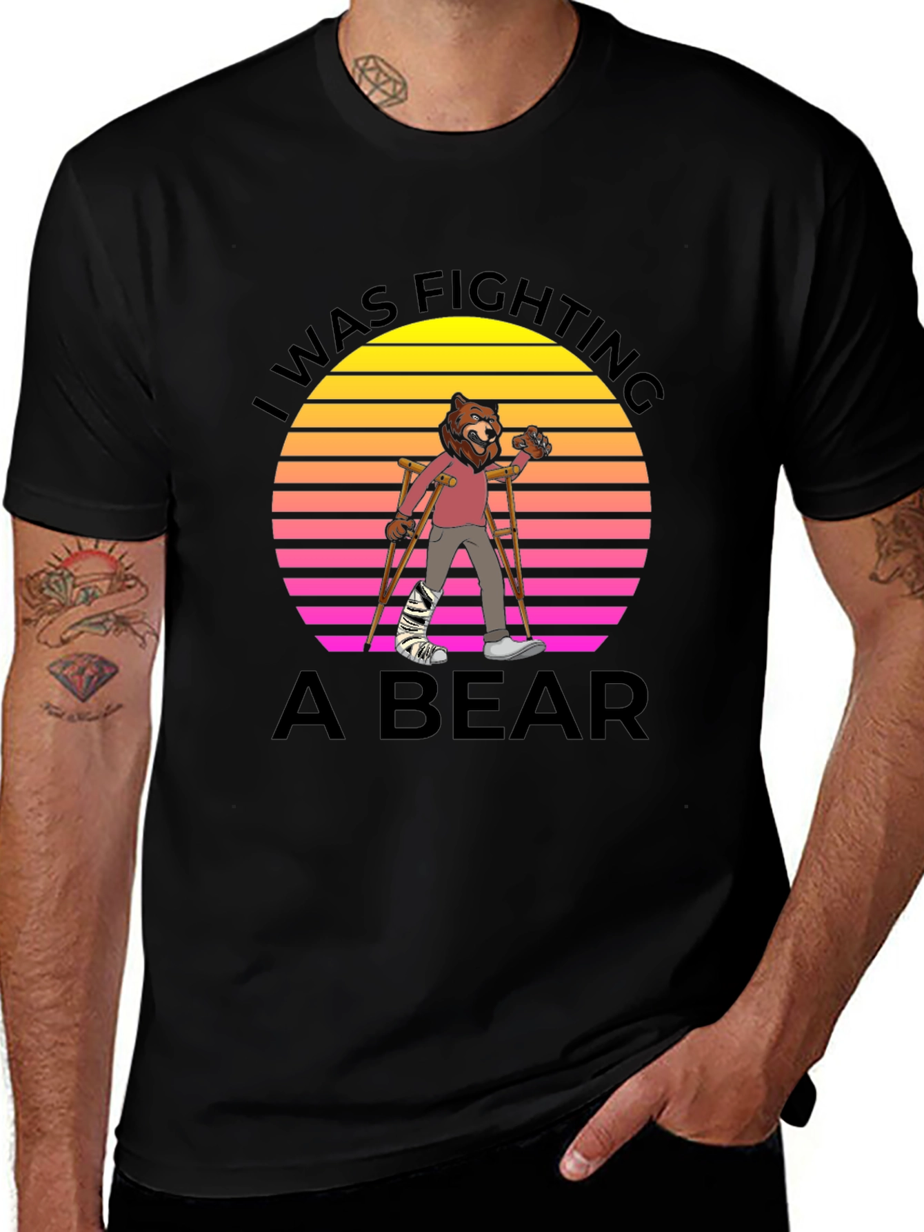 Variant 21 of I Was Fighting A Bear Graphic T-Shirt