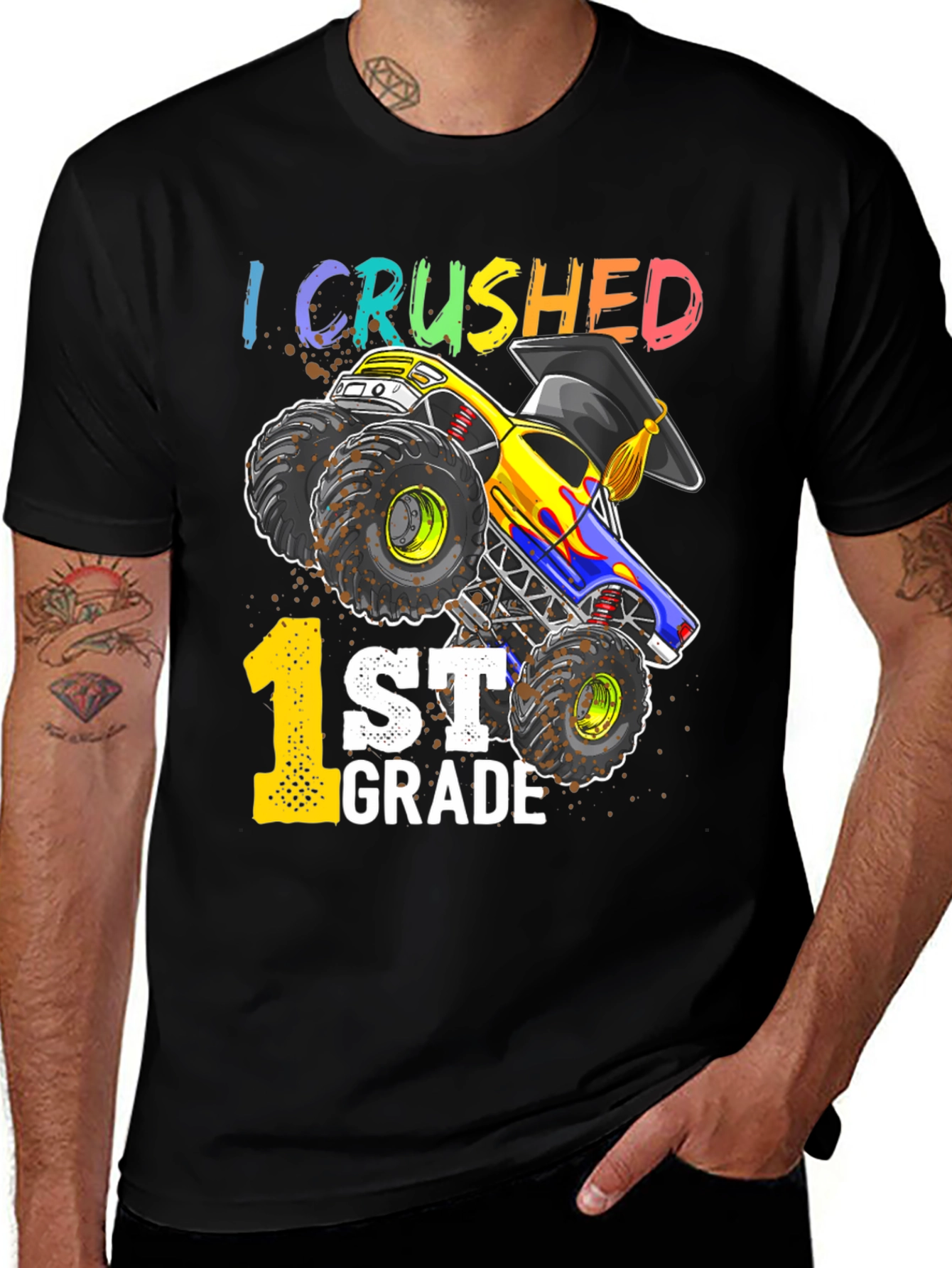 Crushed 1st Grade Monster Truck T-Shirt