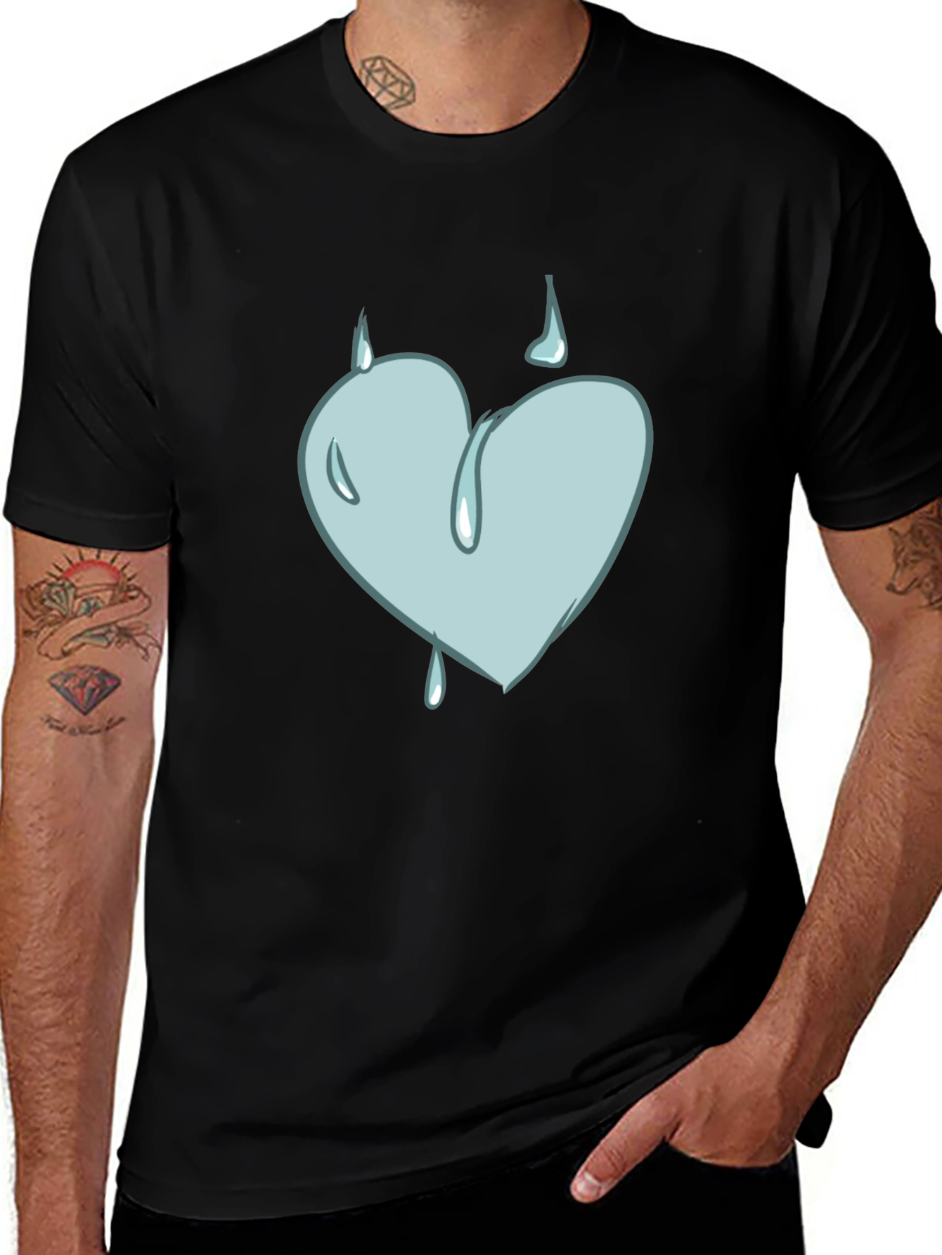 Variant 12 of Heart Drip Graphic Tee - Unique Design, Soft Cotton