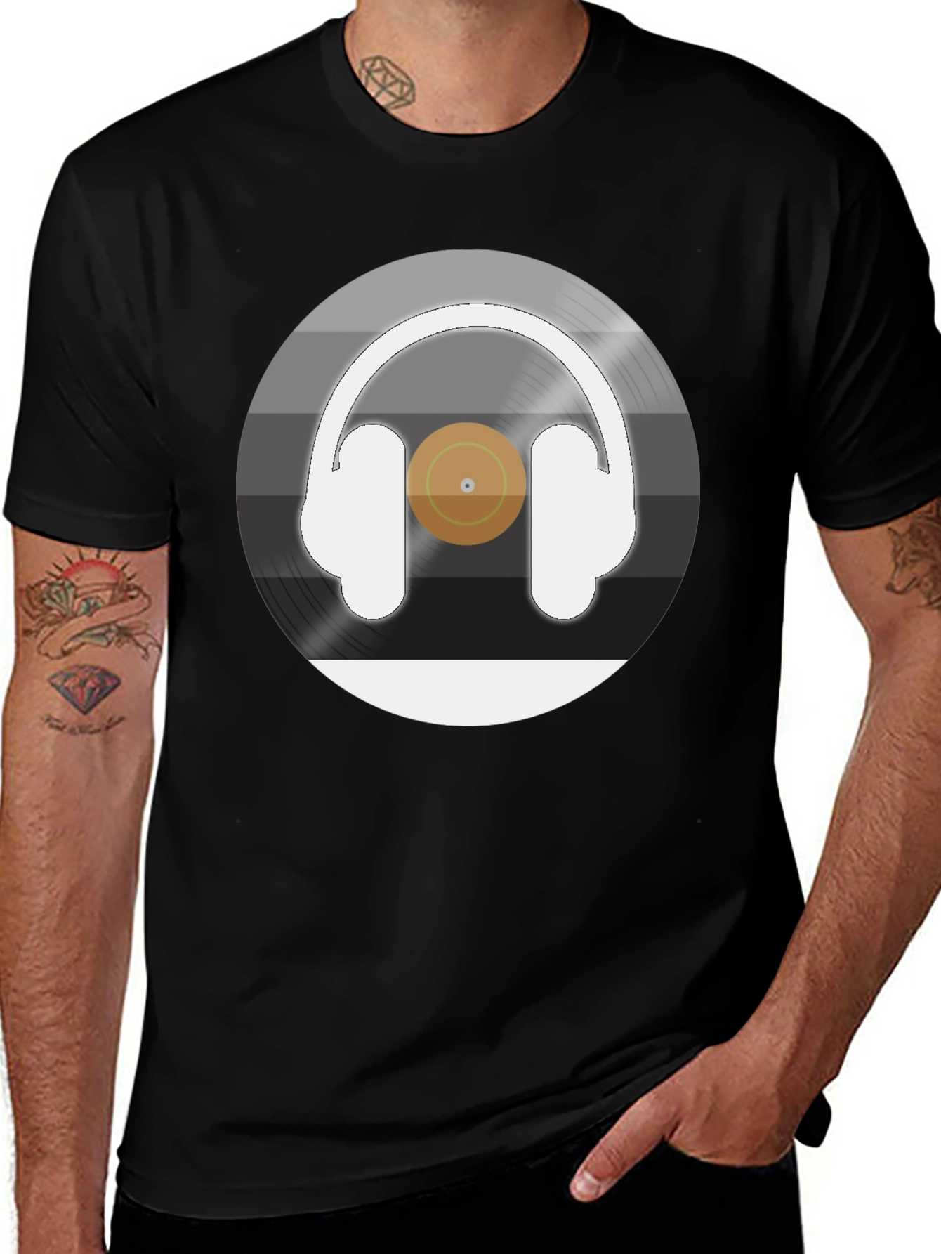 Variant 23 of Headphone Vinyl Record Graphic Tee