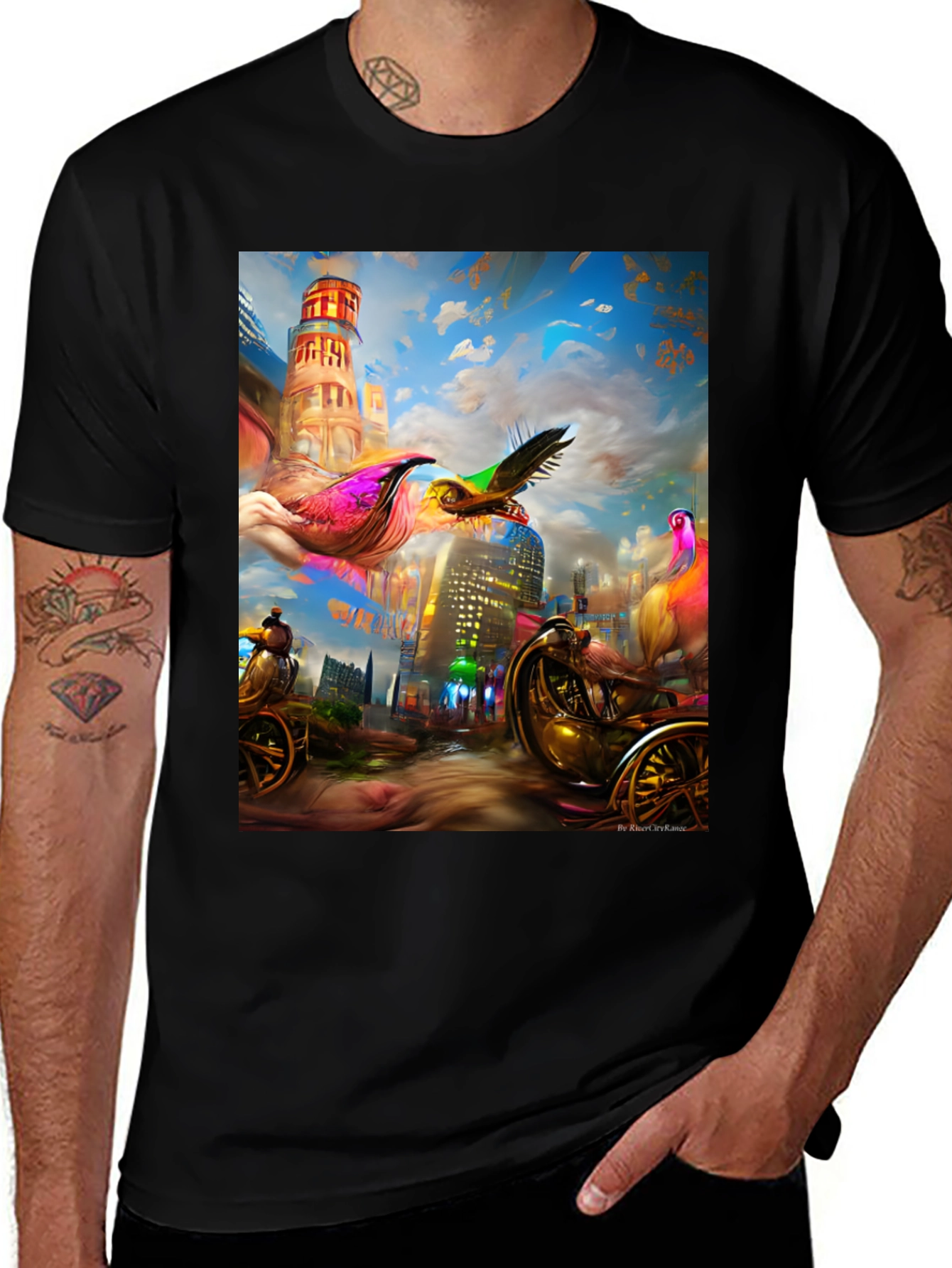 Variant 20 of Surreal Cityscape Graphic Tee - Unique Streetwear